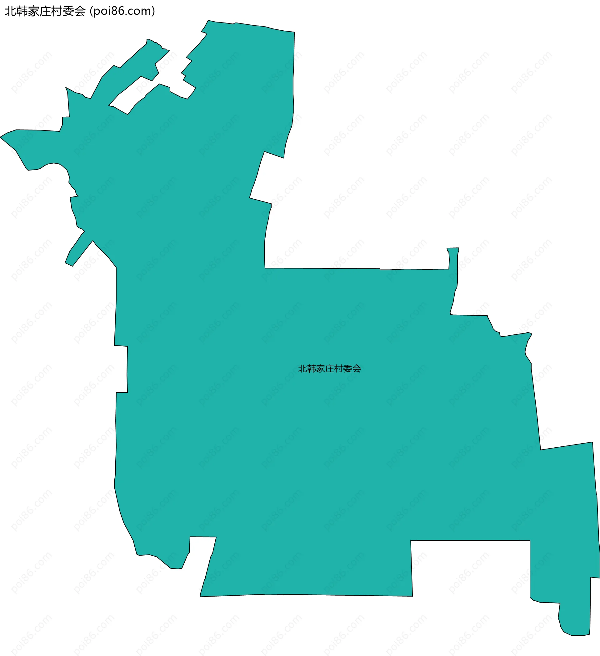 北韩家庄村委会边界地图