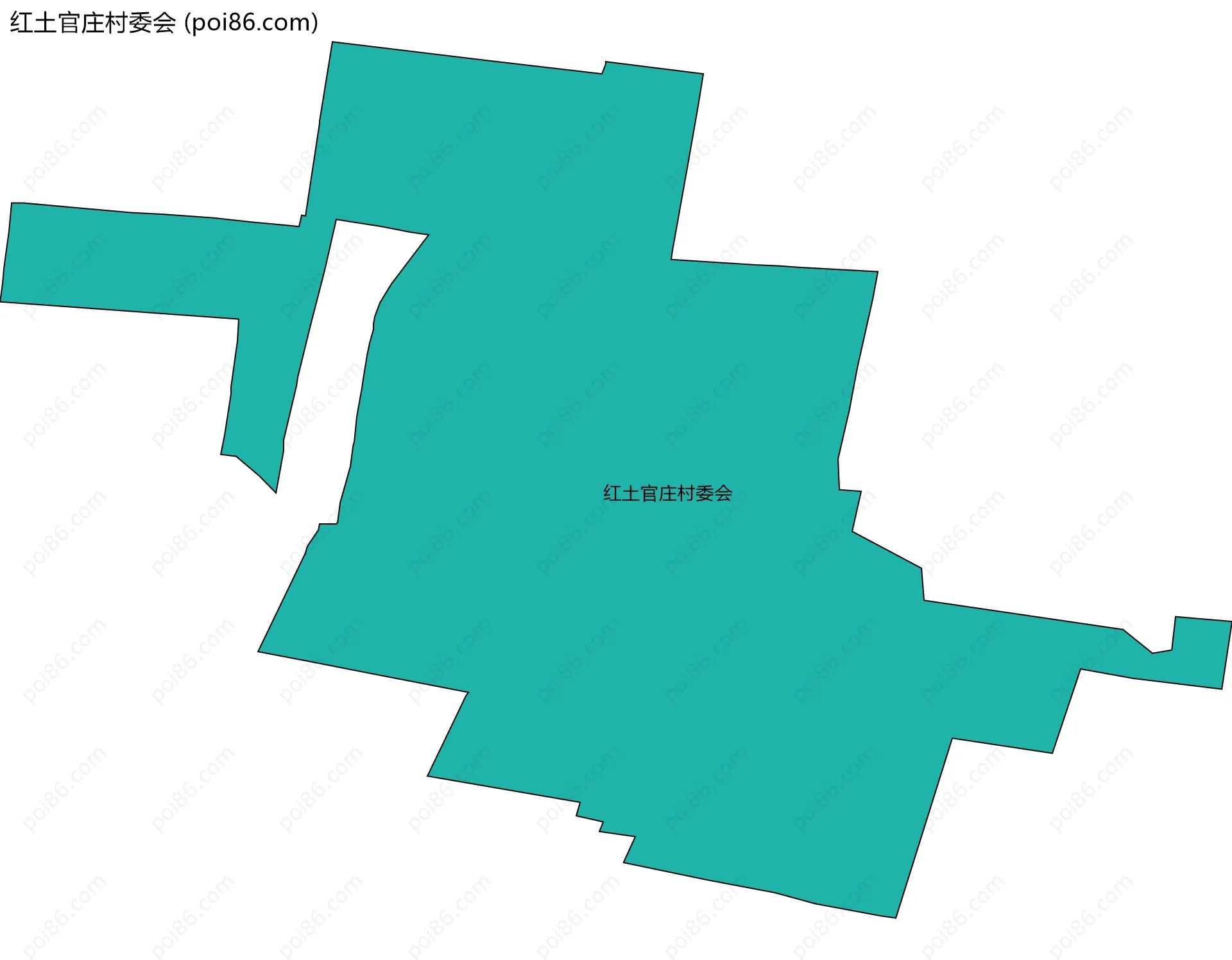 红土官庄村委会边界地图