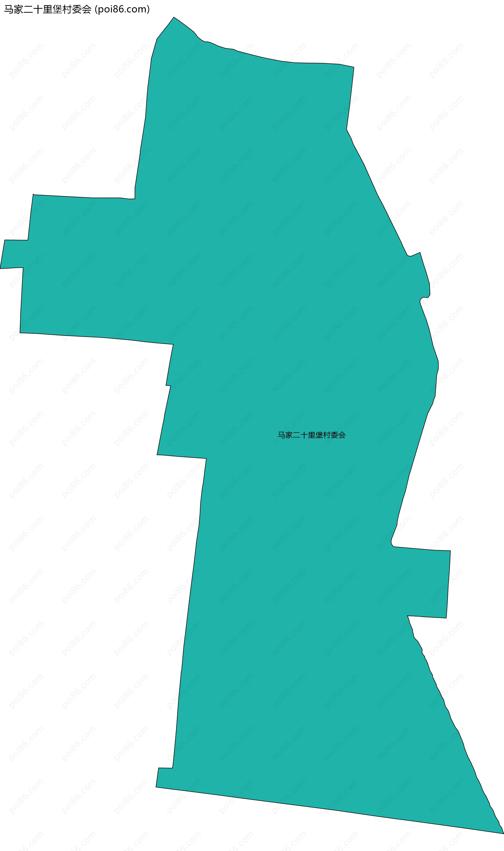 马家二十里堡村委会边界地图