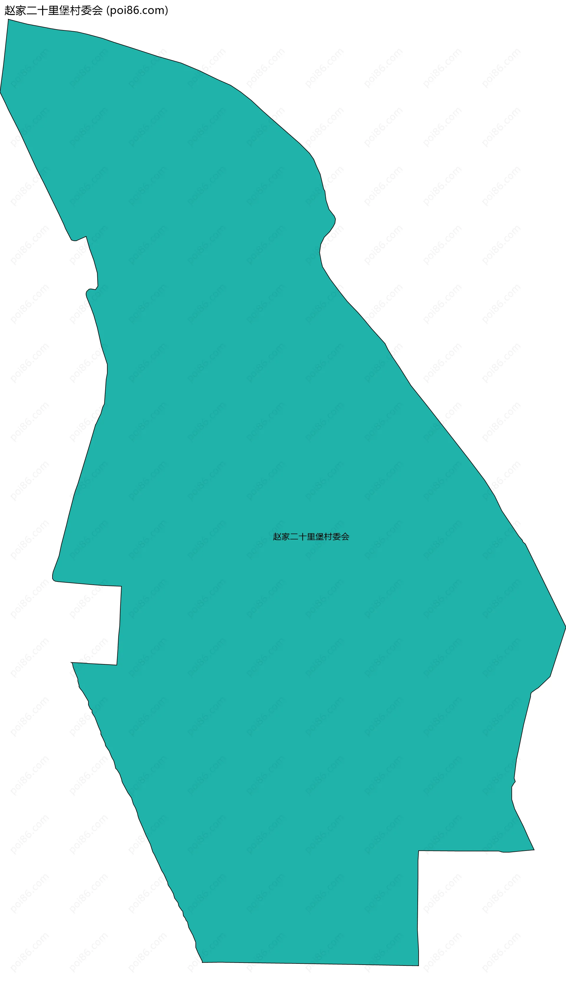 赵家二十里堡村委会边界地图