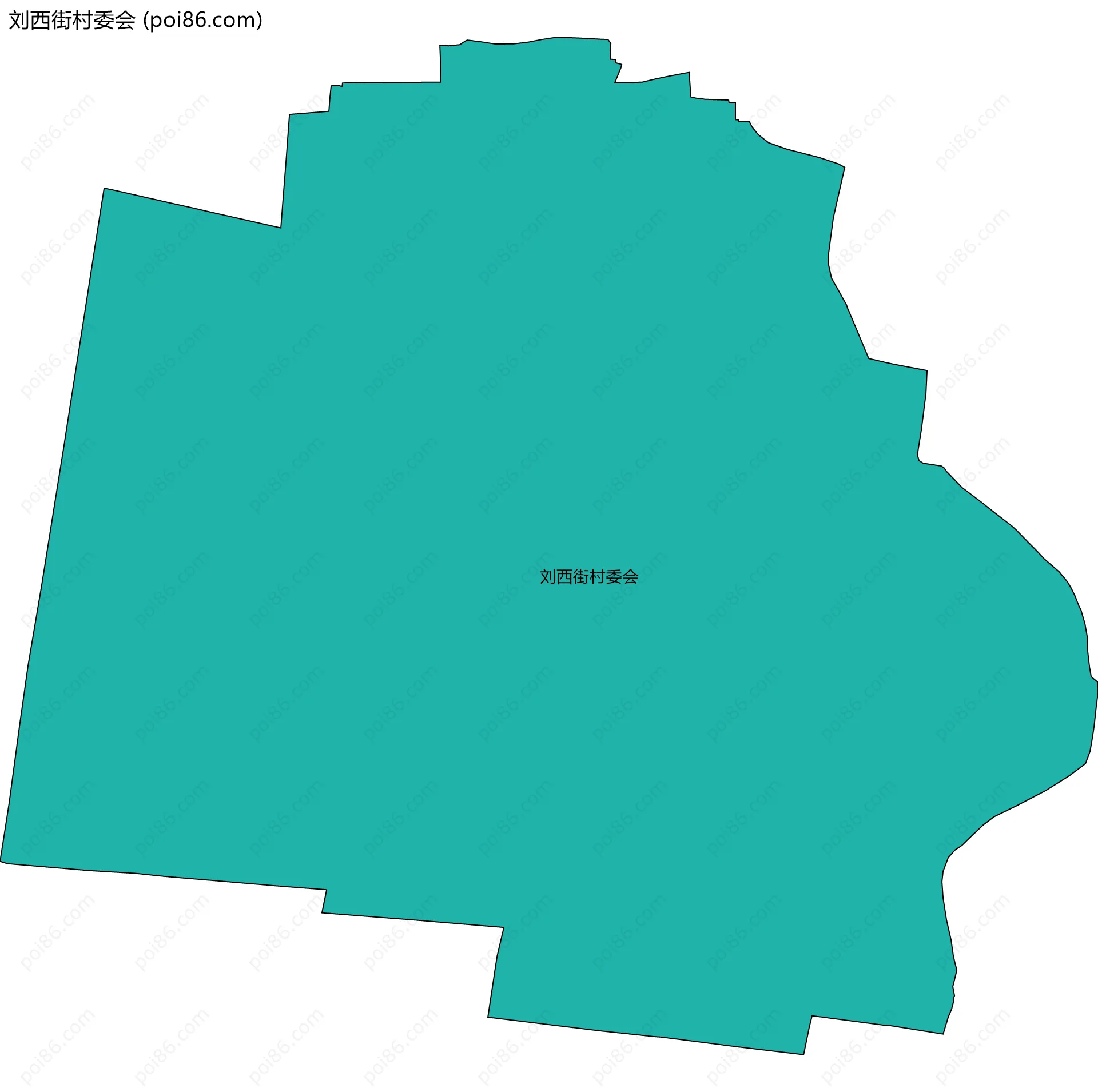 刘西街村委会边界地图