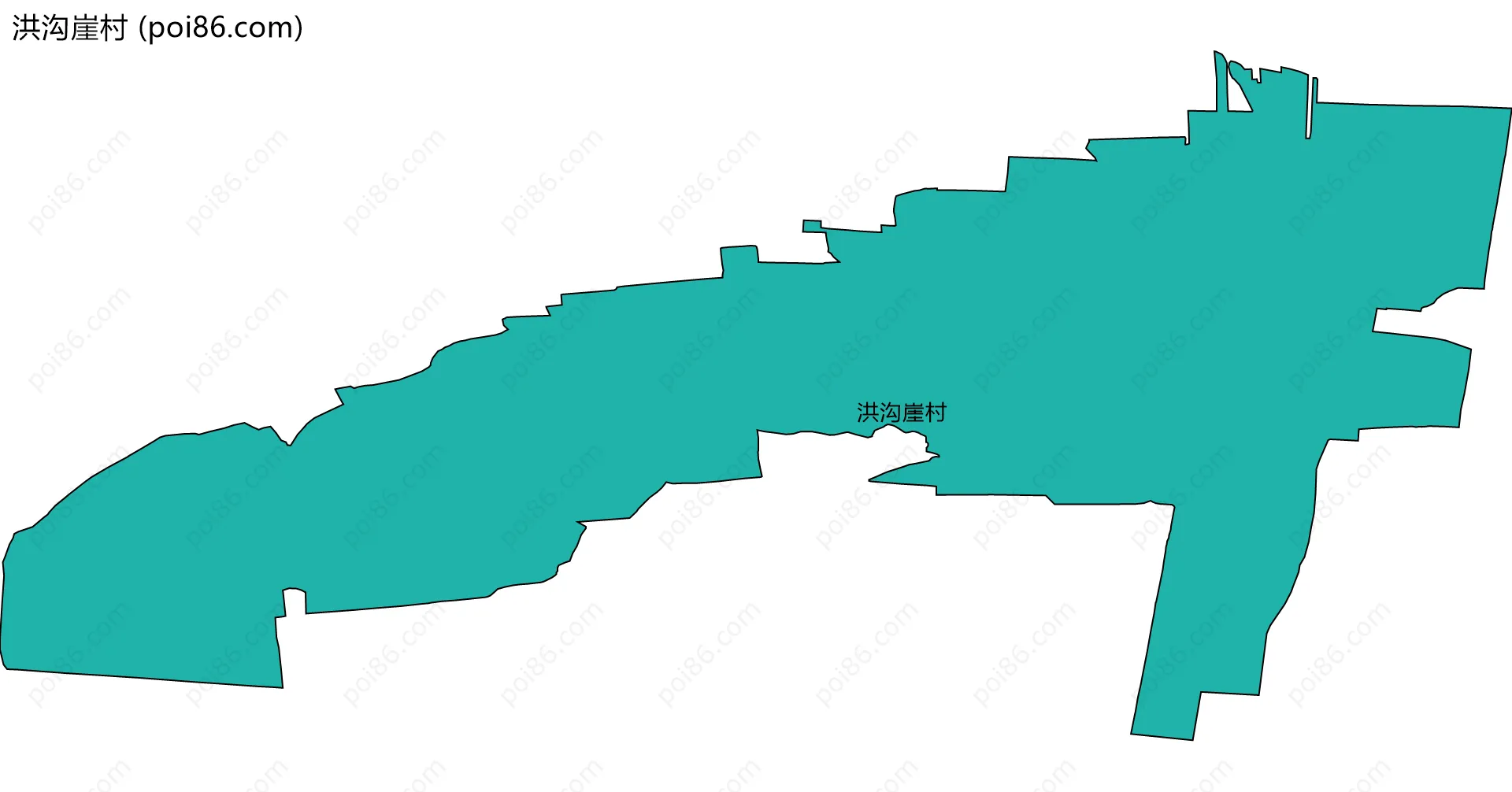洪沟崖村边界地图