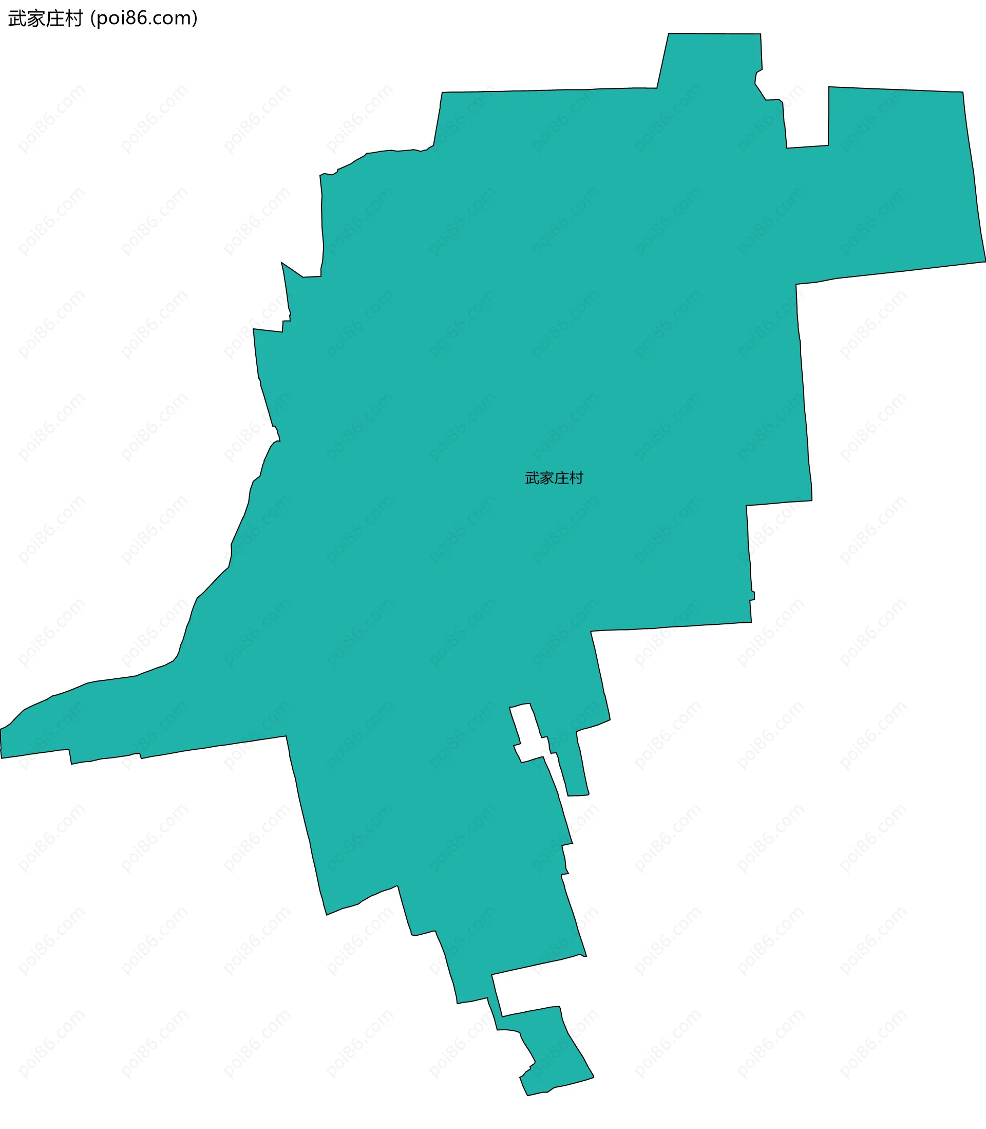 武家庄村边界地图