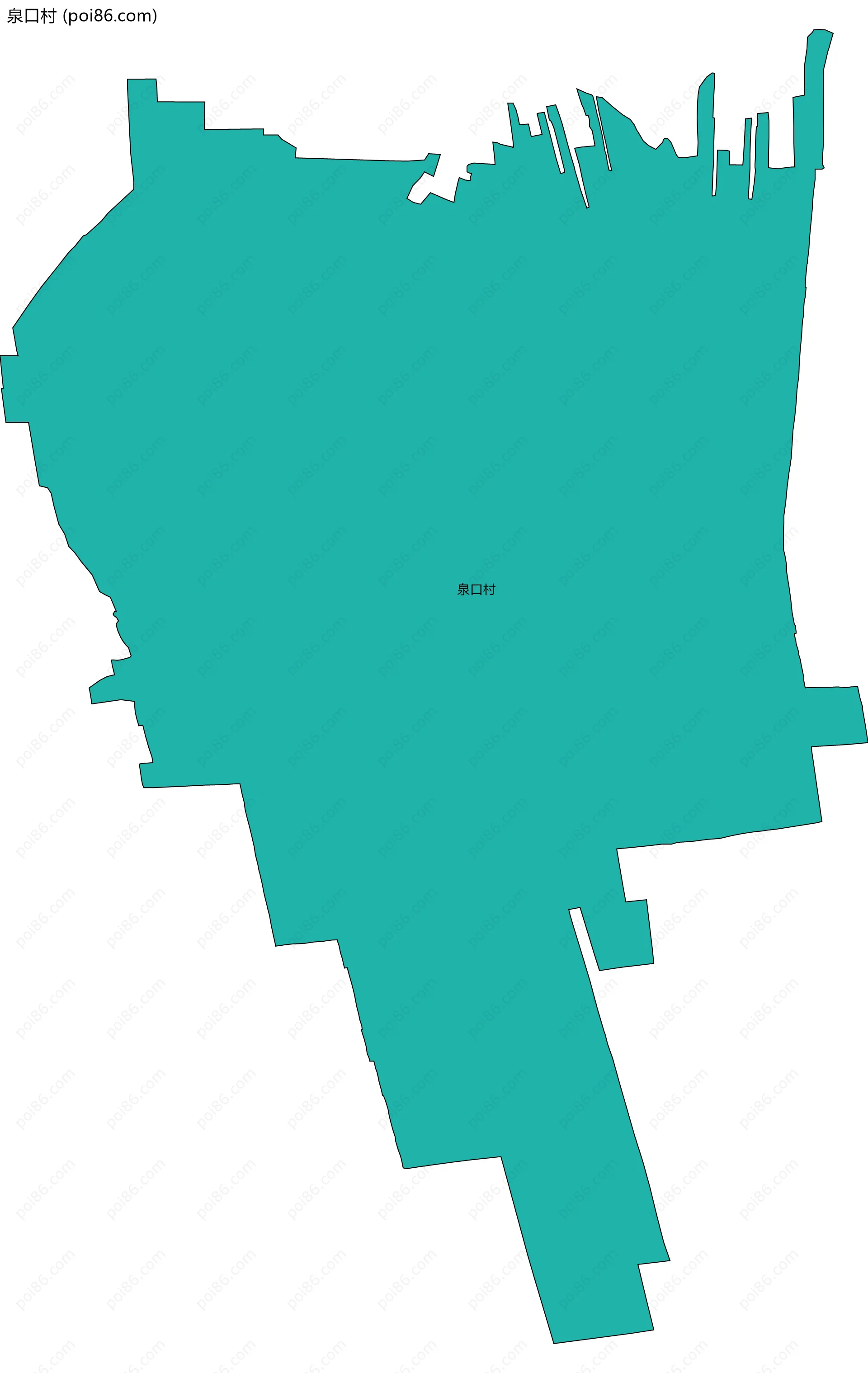 泉口村边界地图