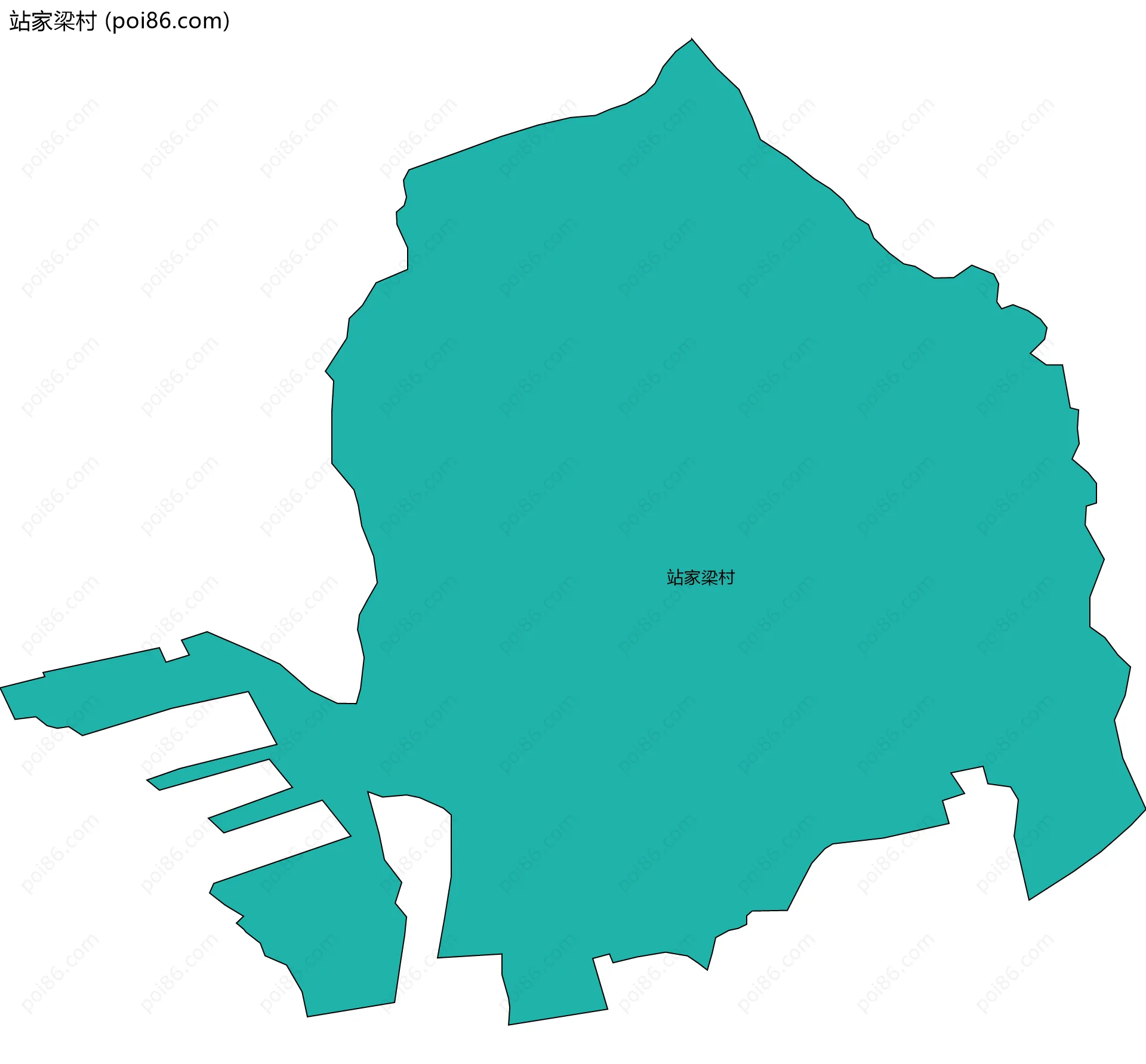 站家梁村边界地图