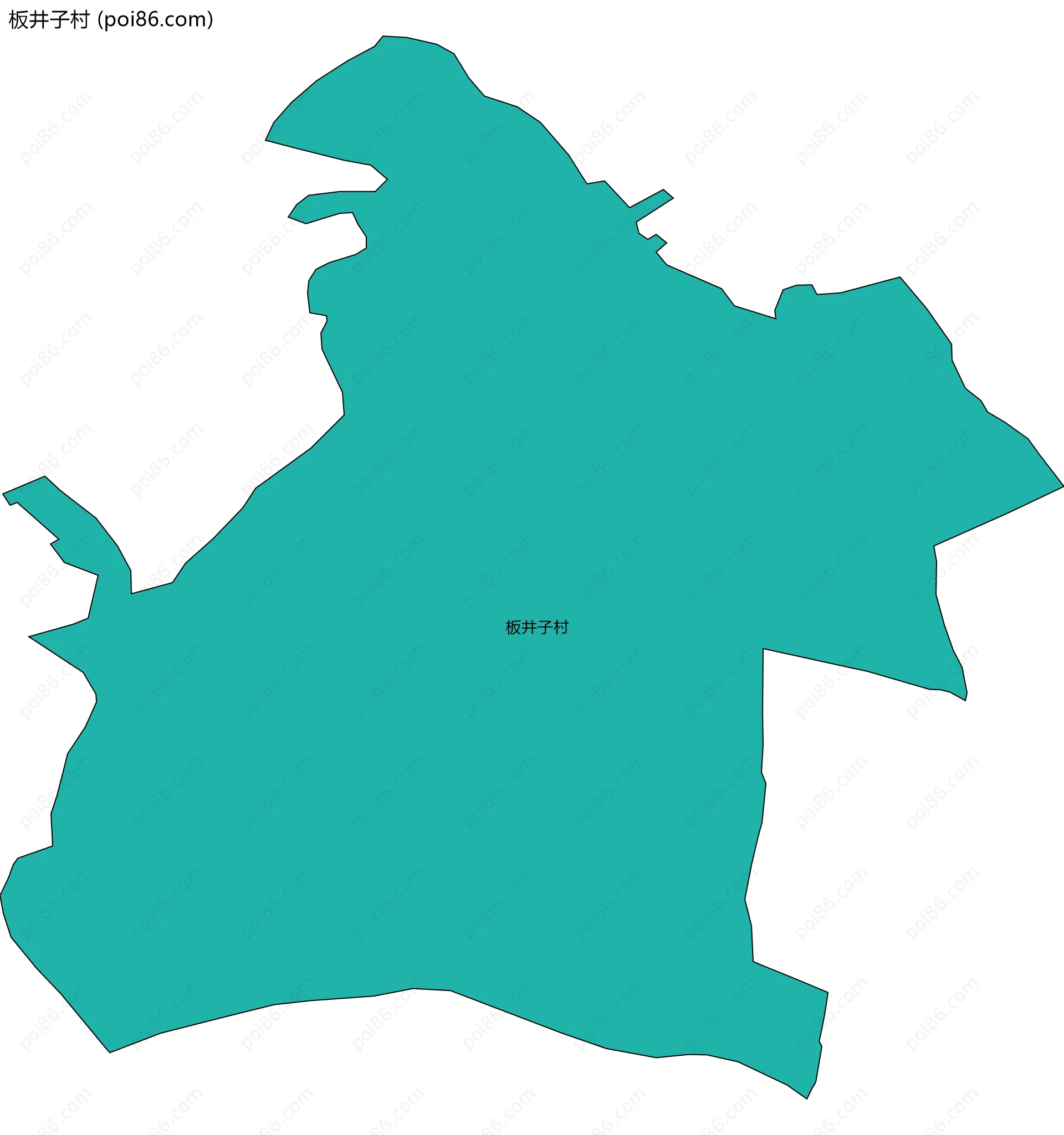 板井子村边界地图