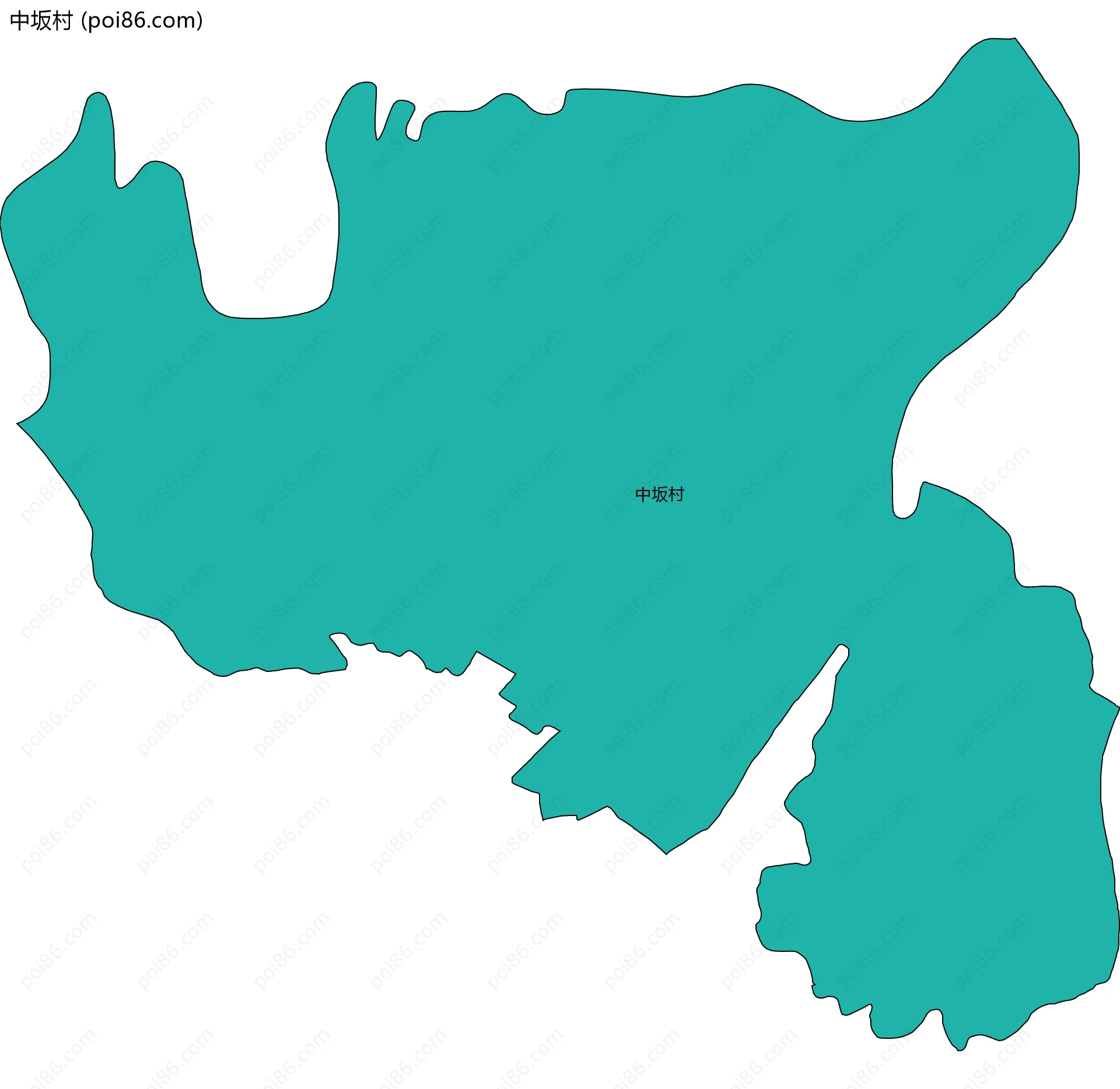 中坂村边界地图