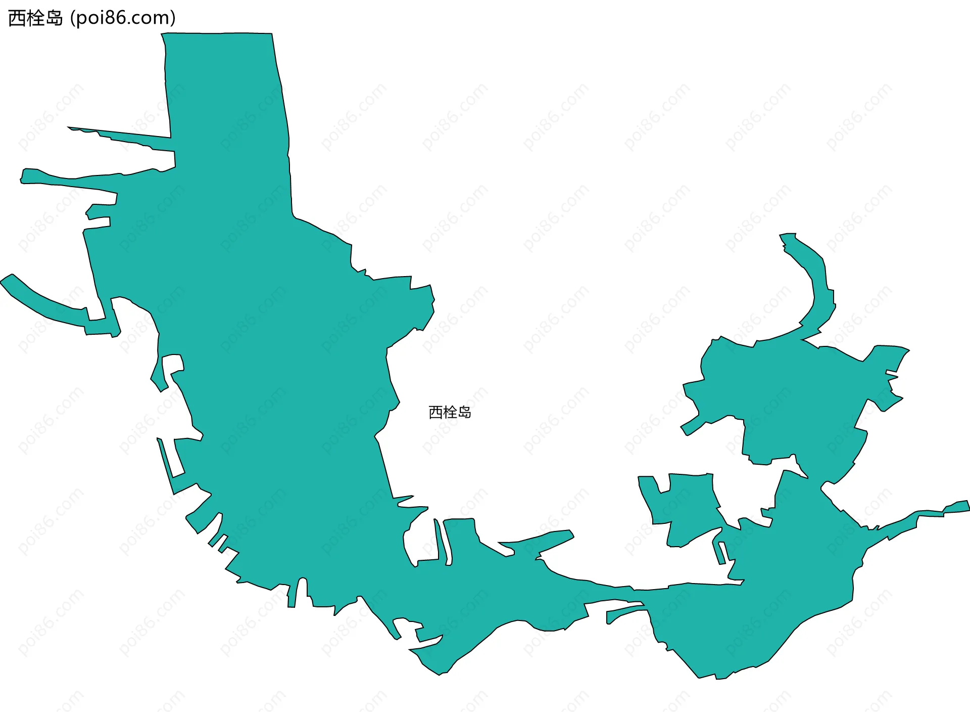 西栓岛边界地图