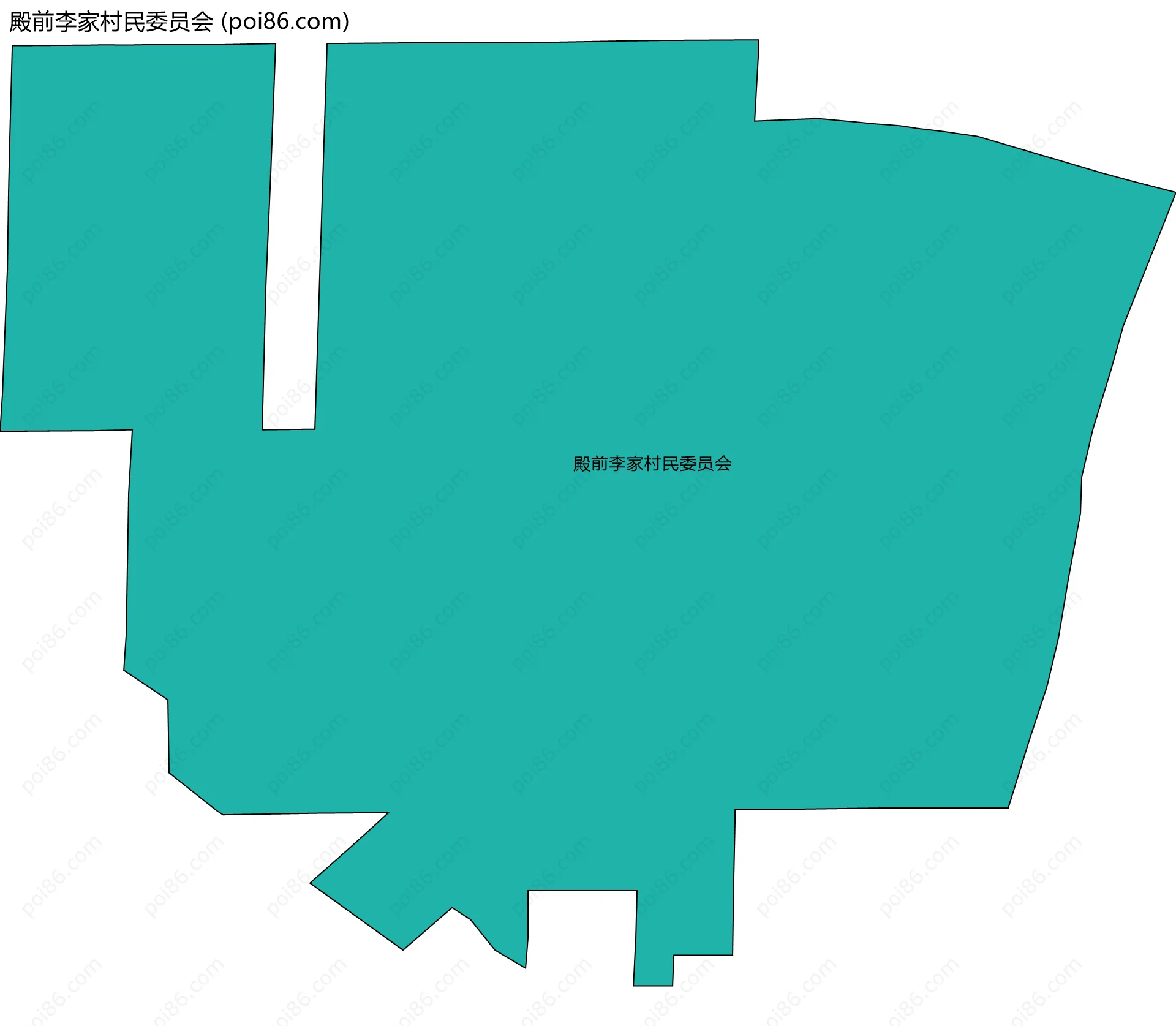 殿前李家村民委员会边界地图