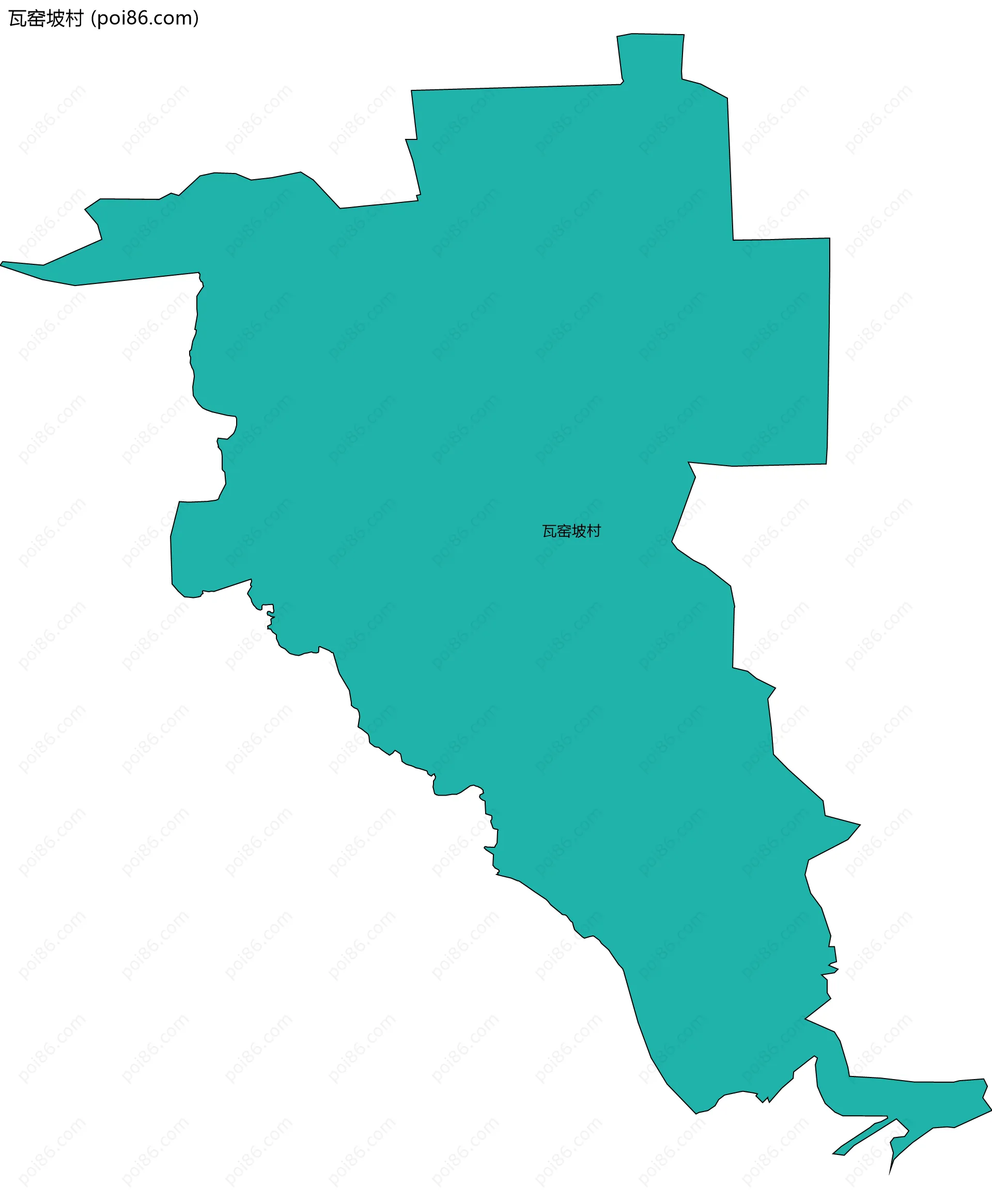 瓦窑坡村边界地图