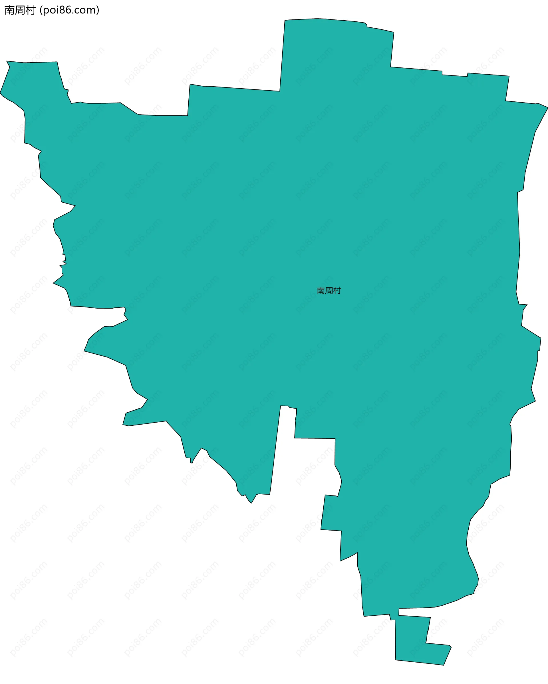 南周村边界地图