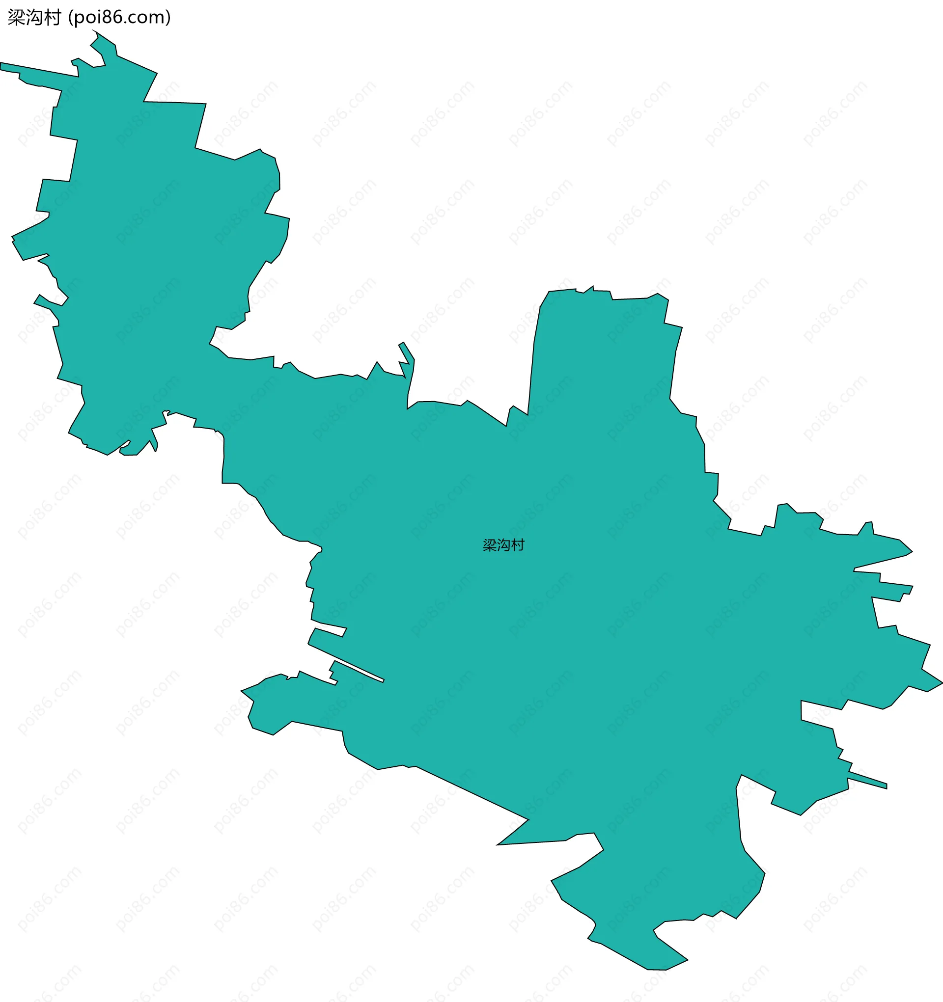 梁沟村边界地图