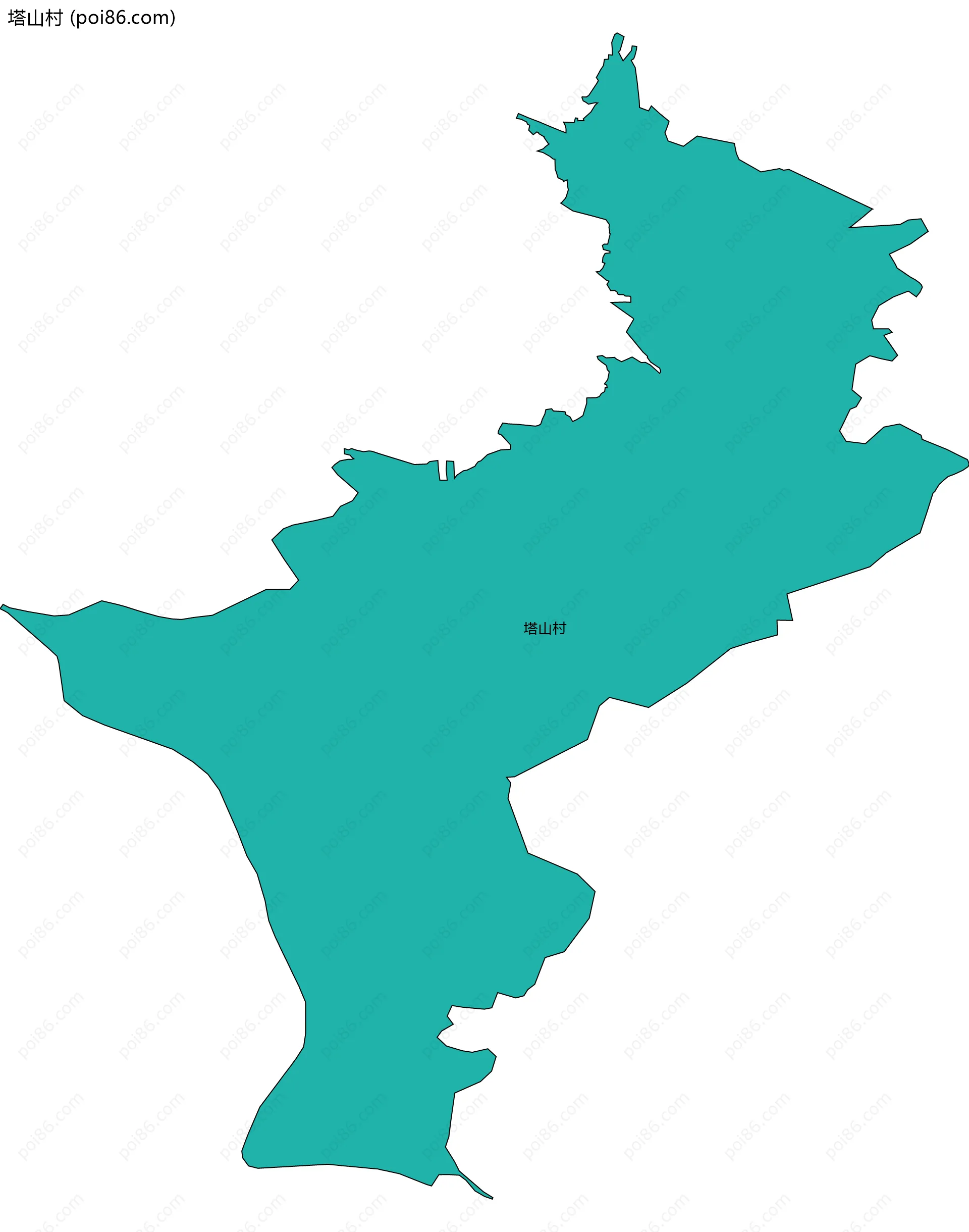 塔山村边界地图