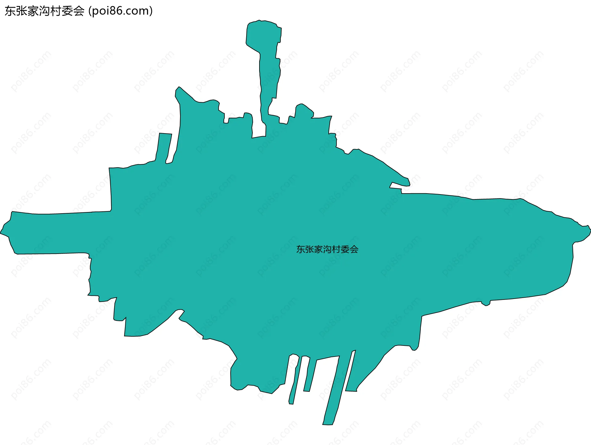 东张家沟村委会边界地图
