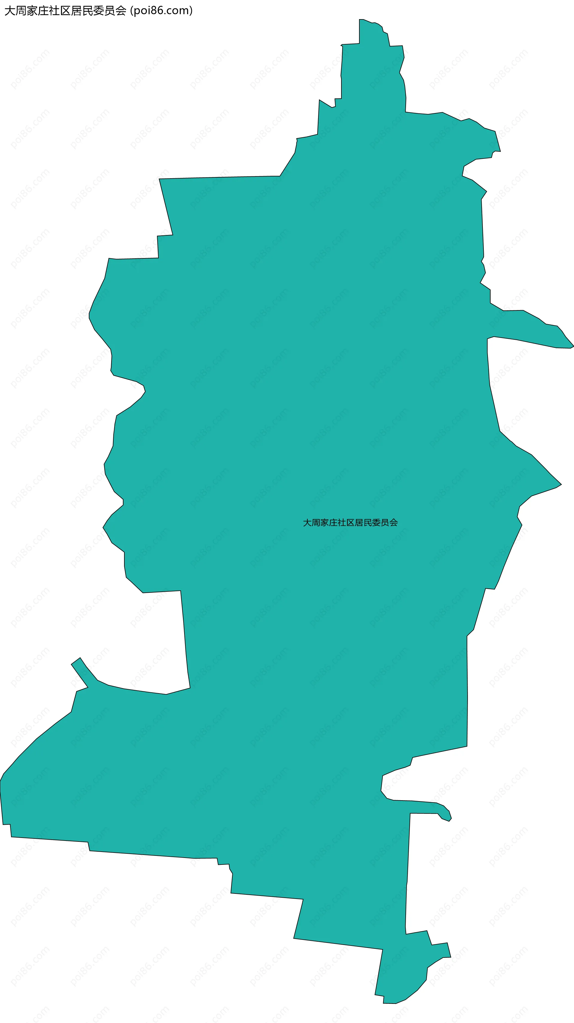 大周家庄社区居民委员会边界地图