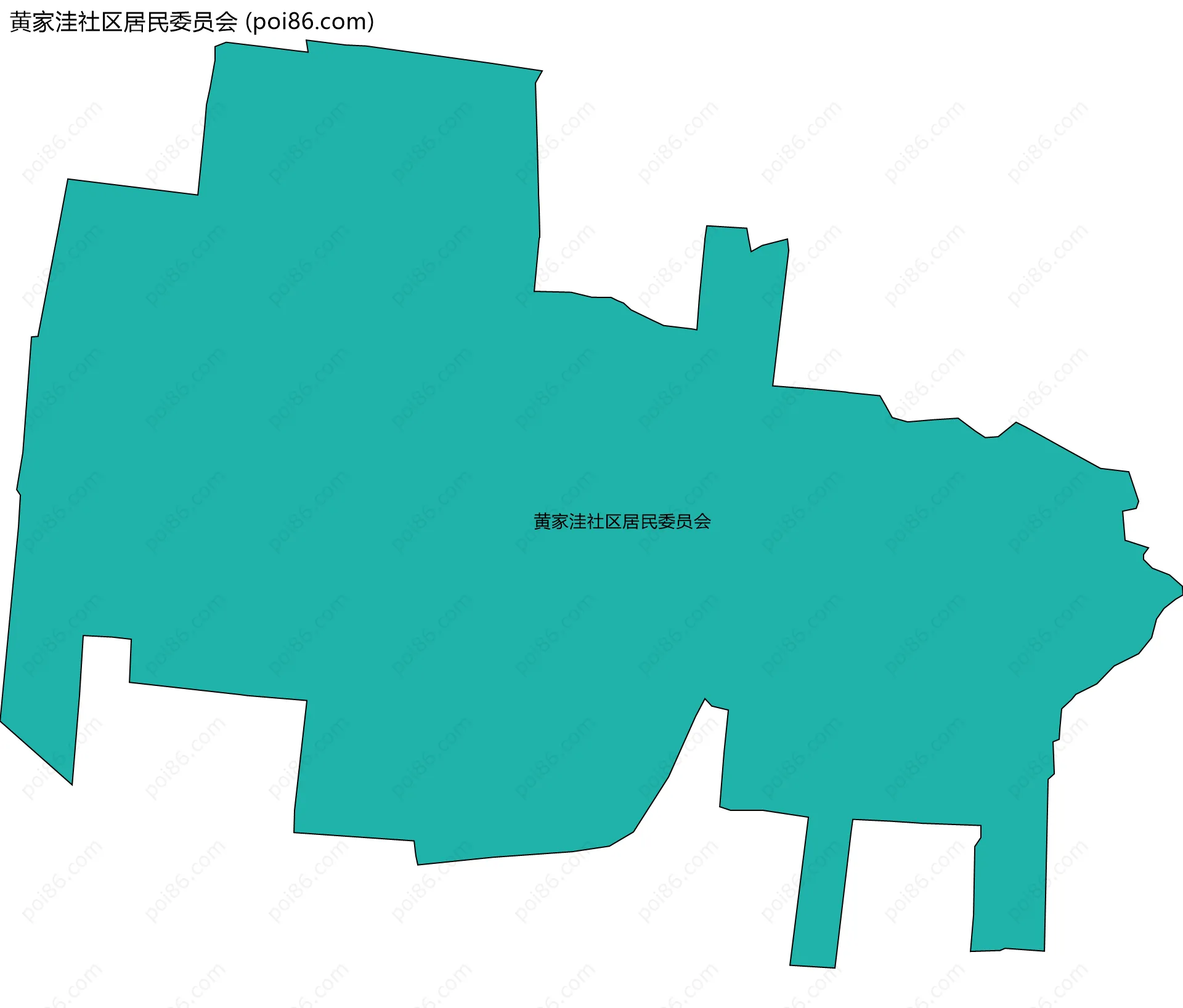 黄家洼社区居民委员会边界地图