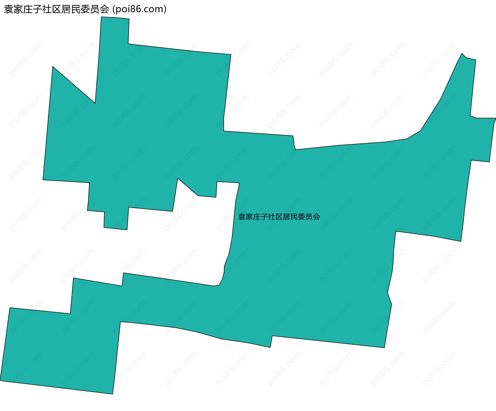 袁家庄子社区居民委员会边界地图