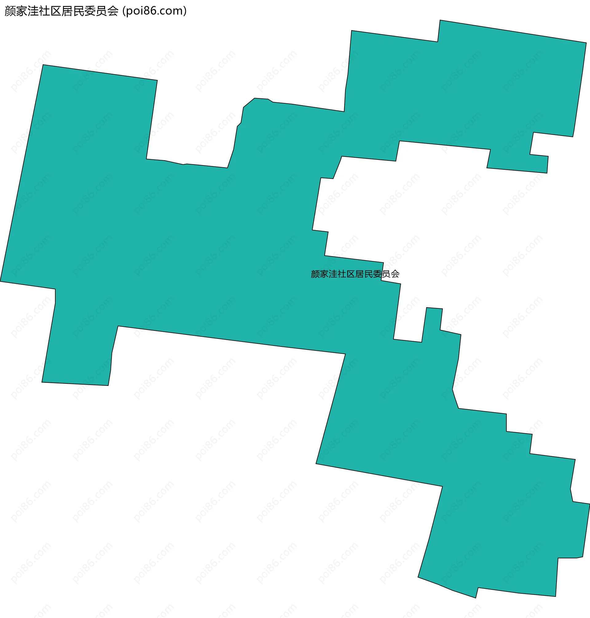颜家洼社区居民委员会边界地图