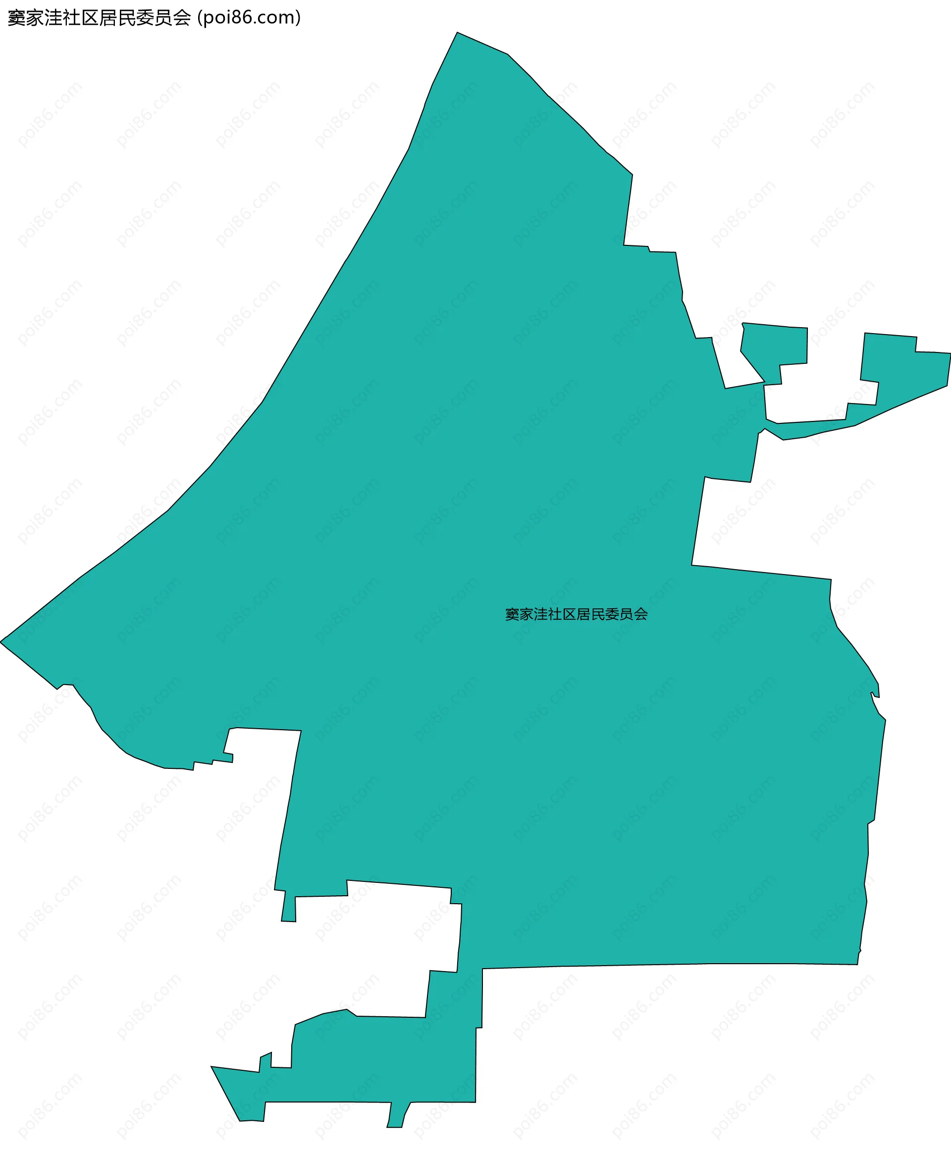 窦家洼社区居民委员会边界地图