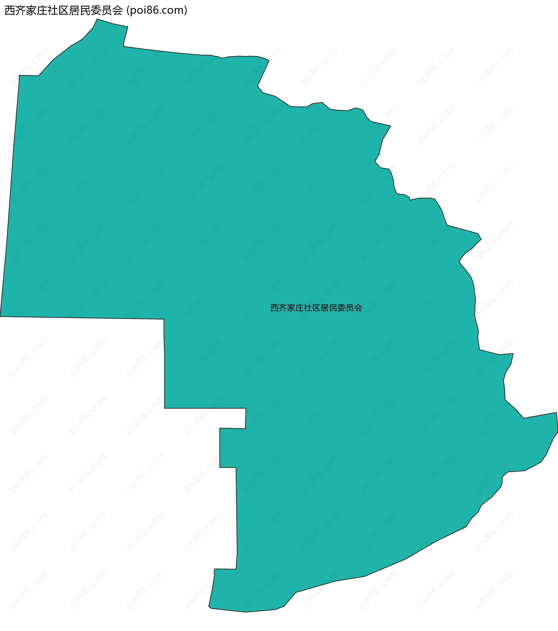 西齐家庄社区居民委员会边界地图