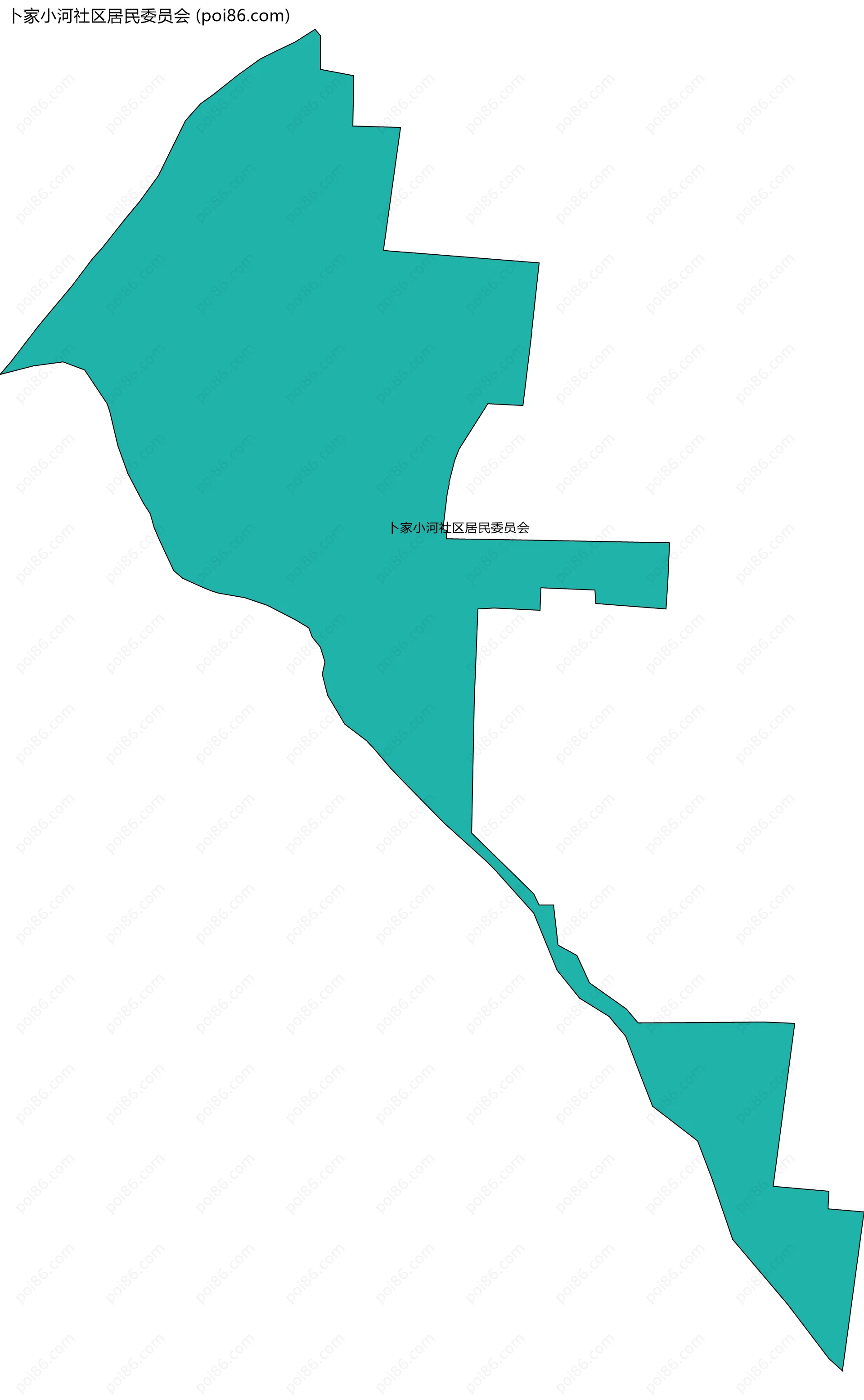 卜家小河社区居民委员会边界地图