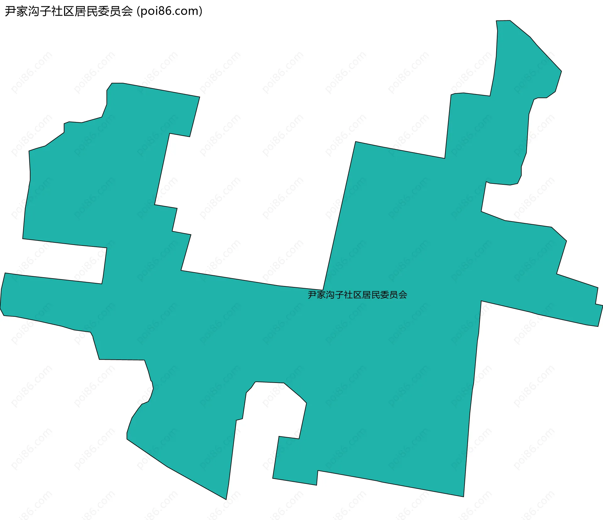 尹家沟子社区居民委员会边界地图