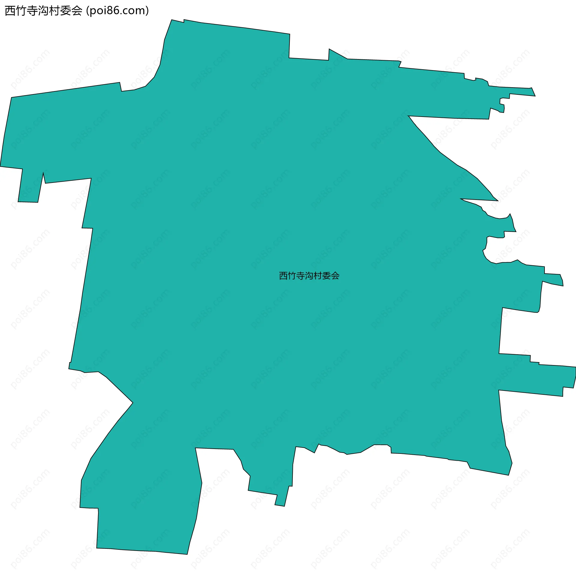 西竹寺沟村委会边界地图