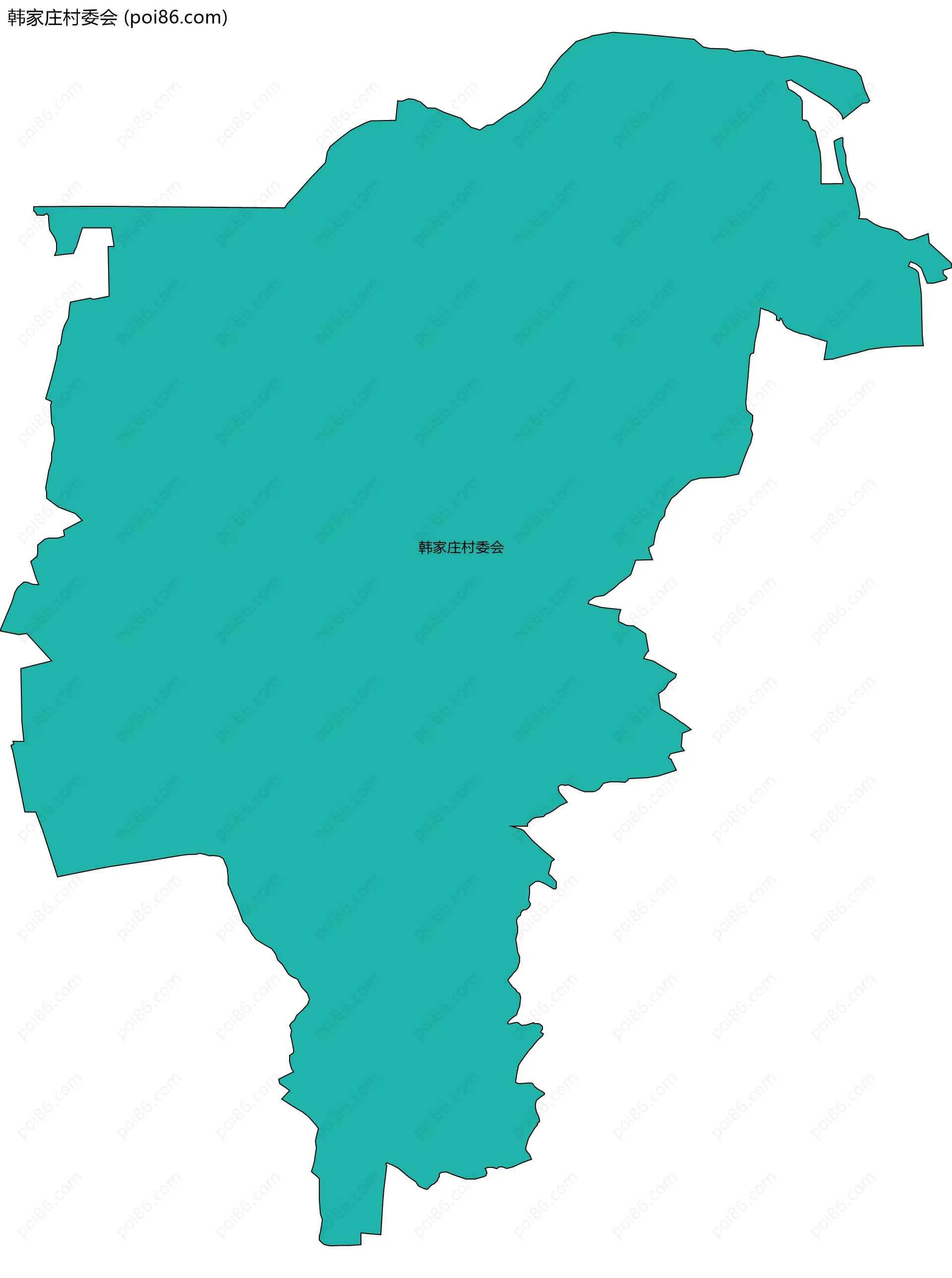 韩家庄村委会边界地图
