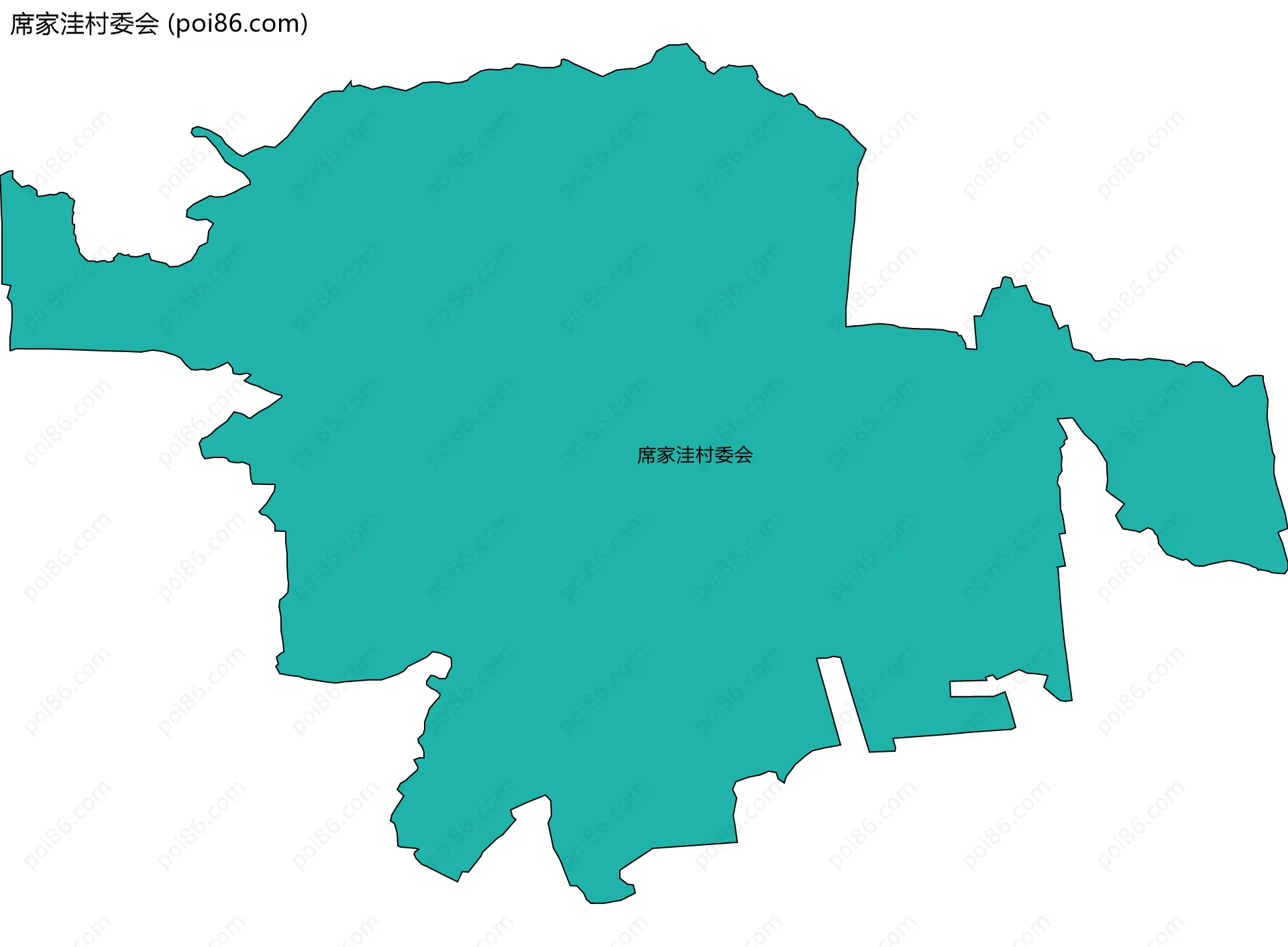 席家洼村委会边界地图