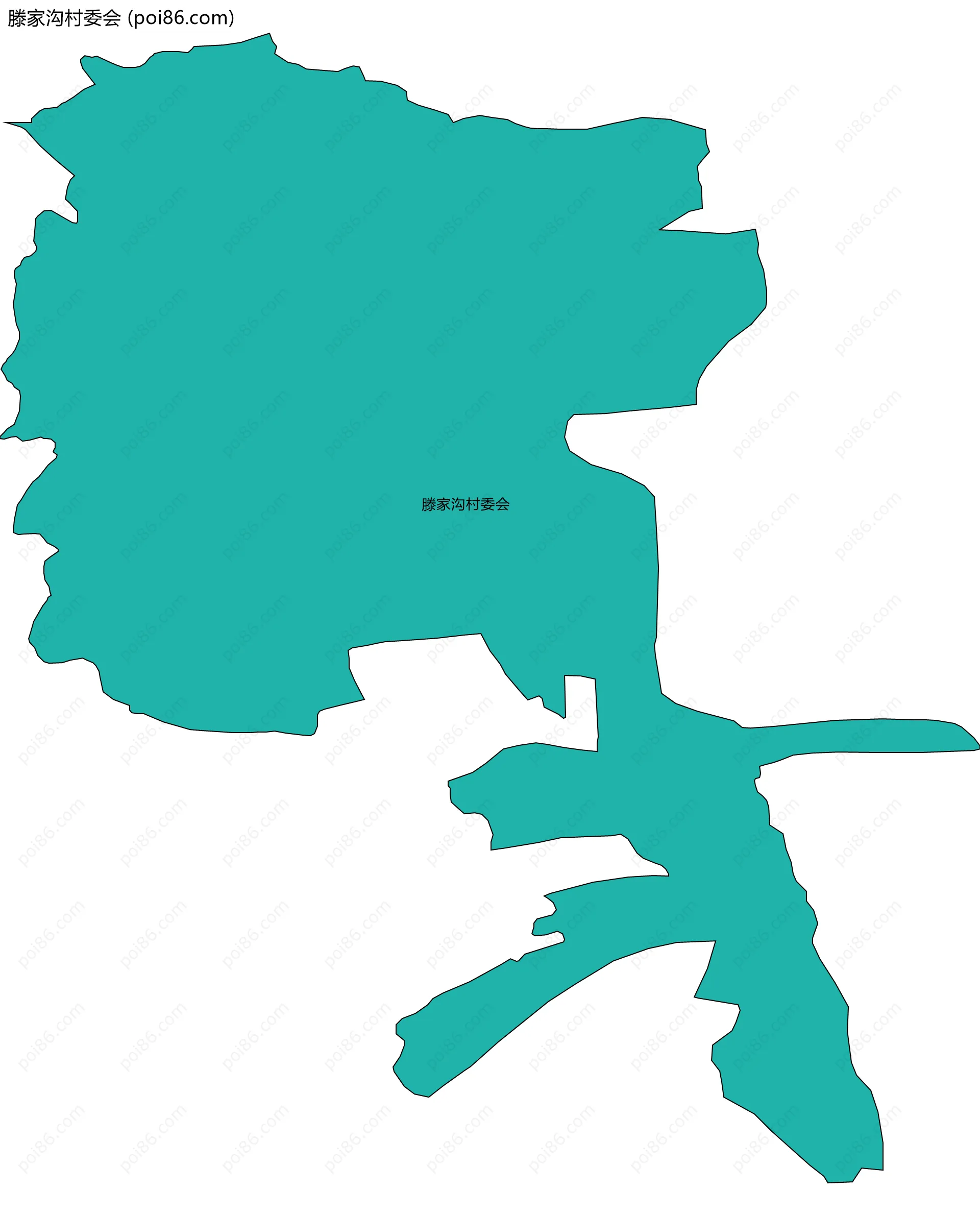 滕家沟村委会边界地图