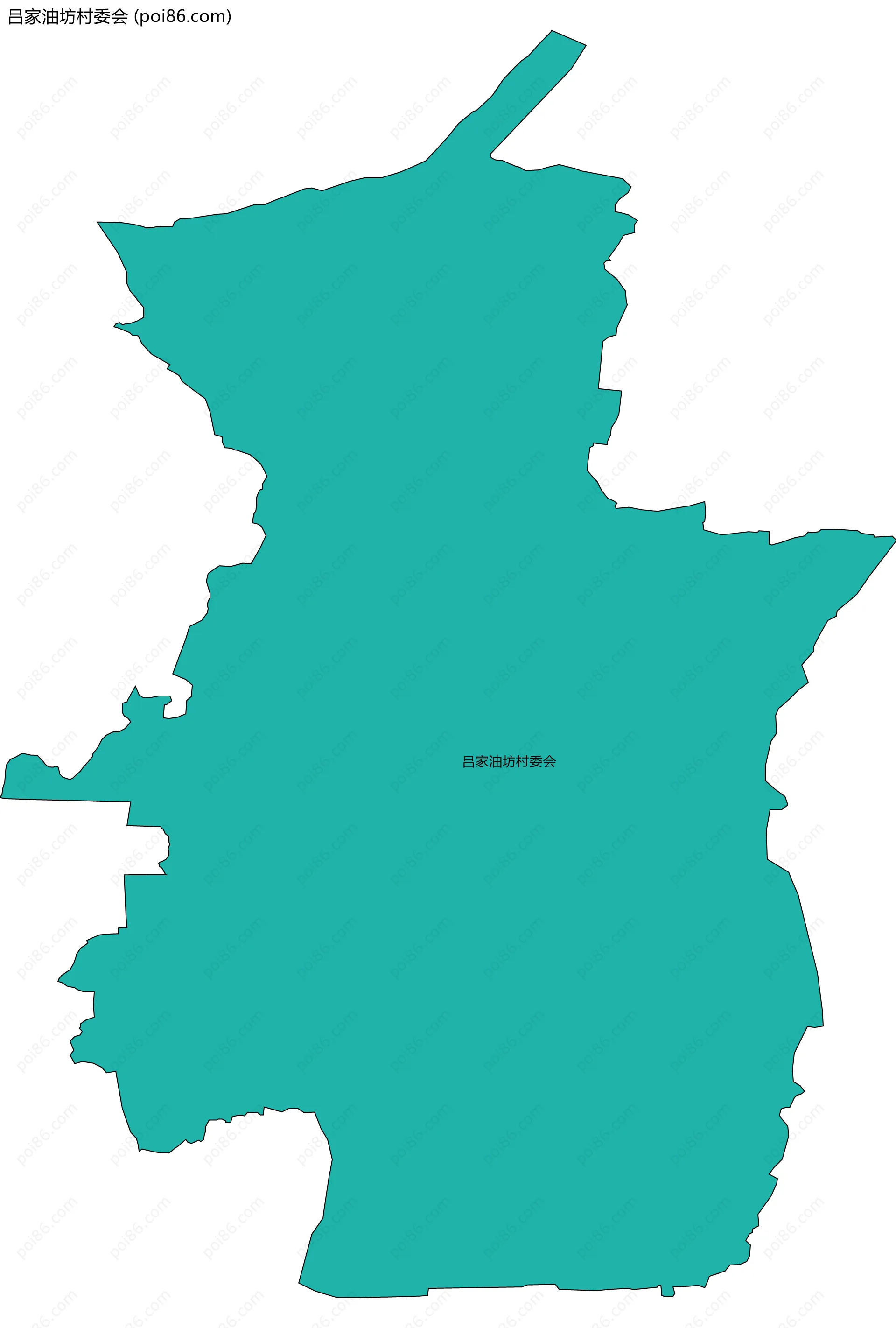 吕家油坊村委会边界地图