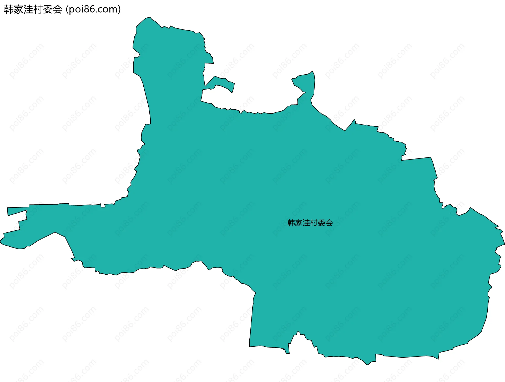 韩家洼村委会边界地图