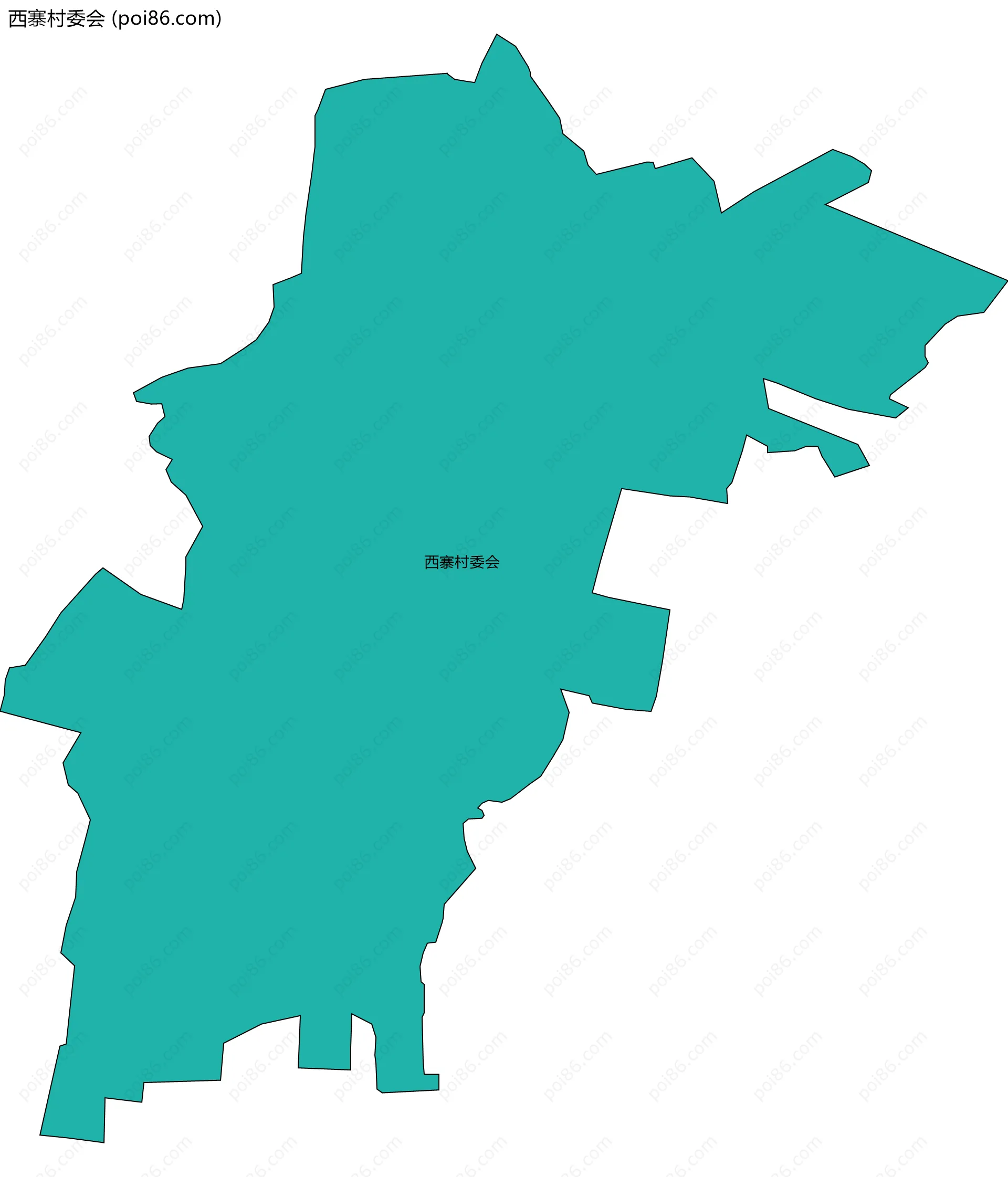 西寨村委会边界地图