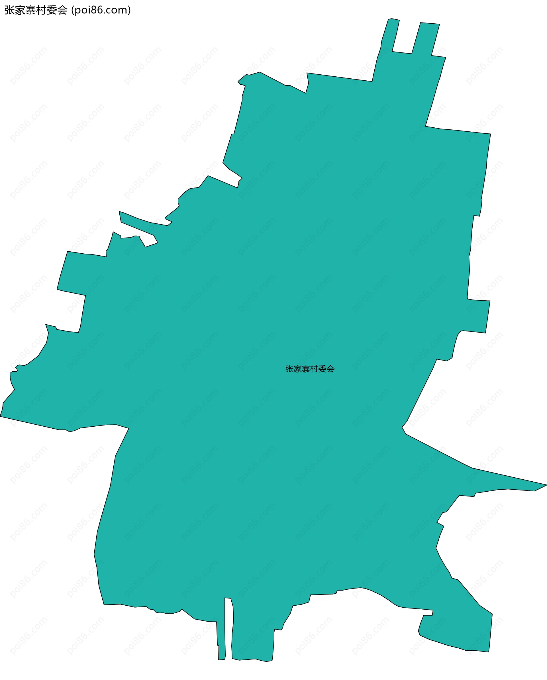 张家寨村委会边界地图