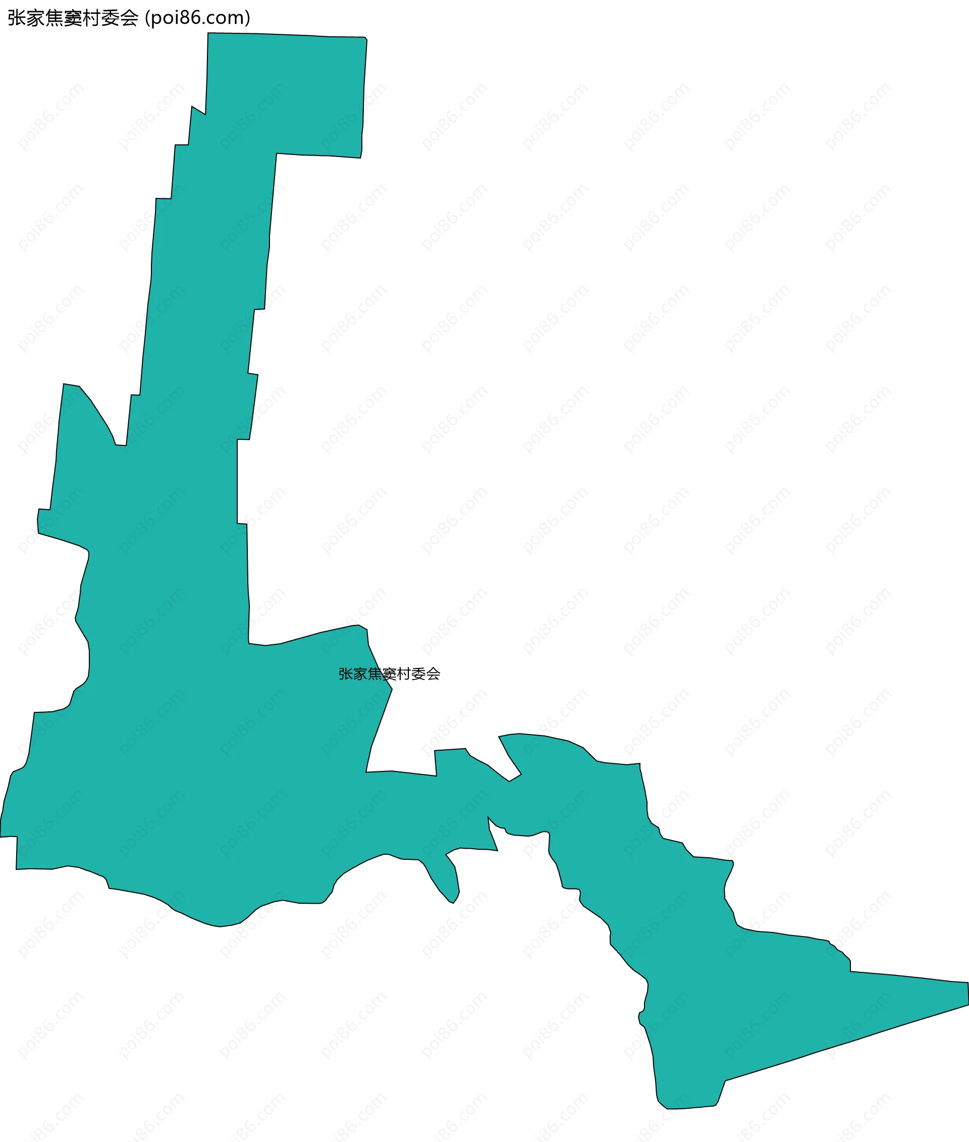 张家焦窦村委会边界地图