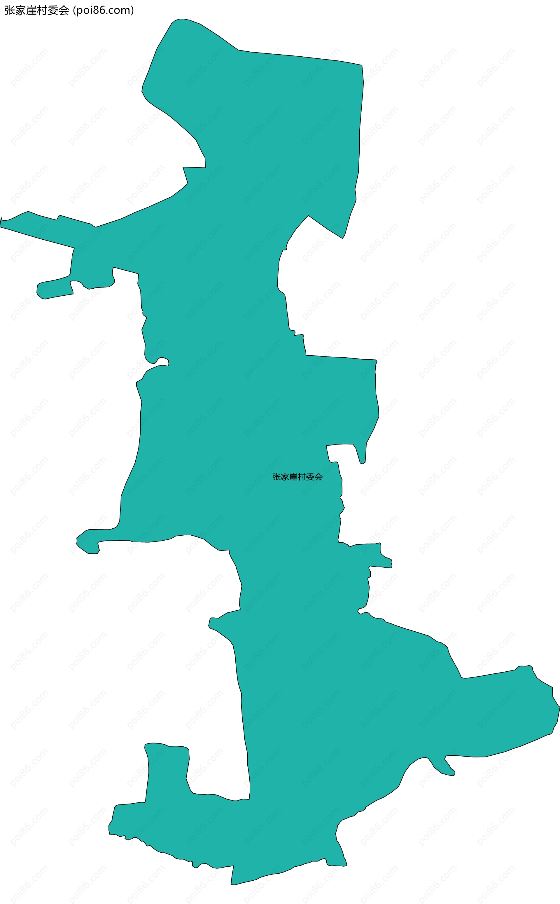 张家崖村委会边界地图