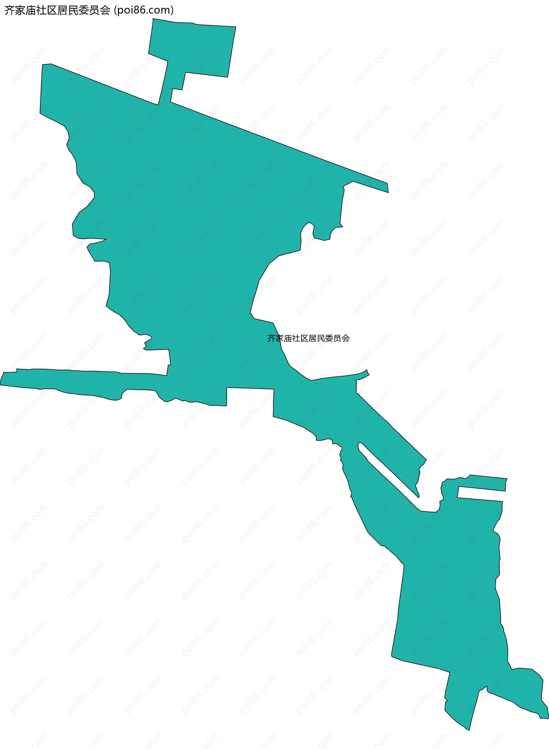 齐家庙社区居民委员会边界地图
