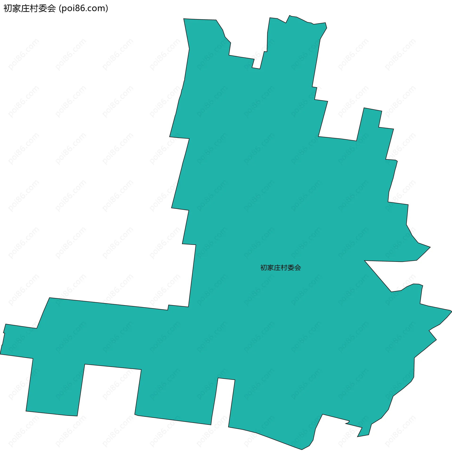 初家庄村委会边界地图