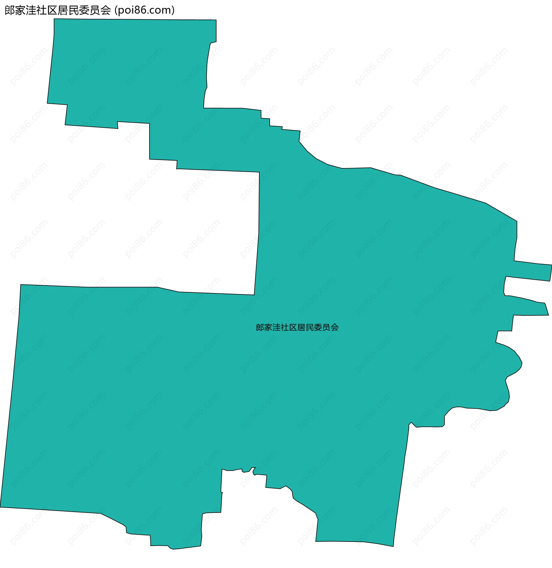 郎家洼社区居民委员会边界地图