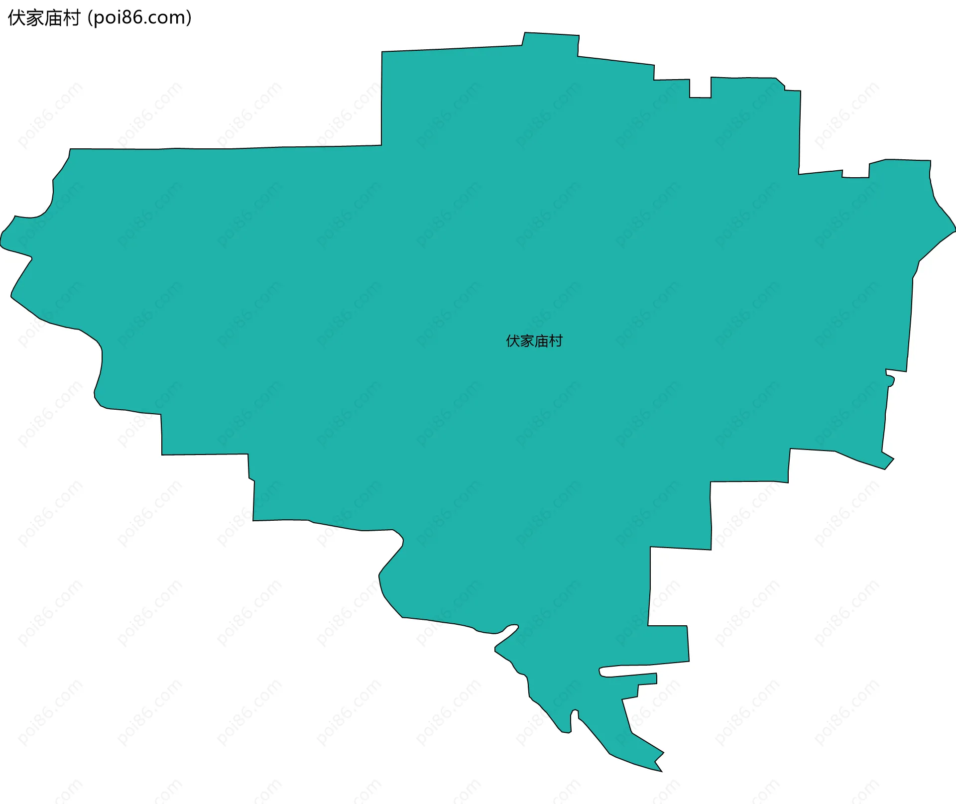 伏家庙村边界地图