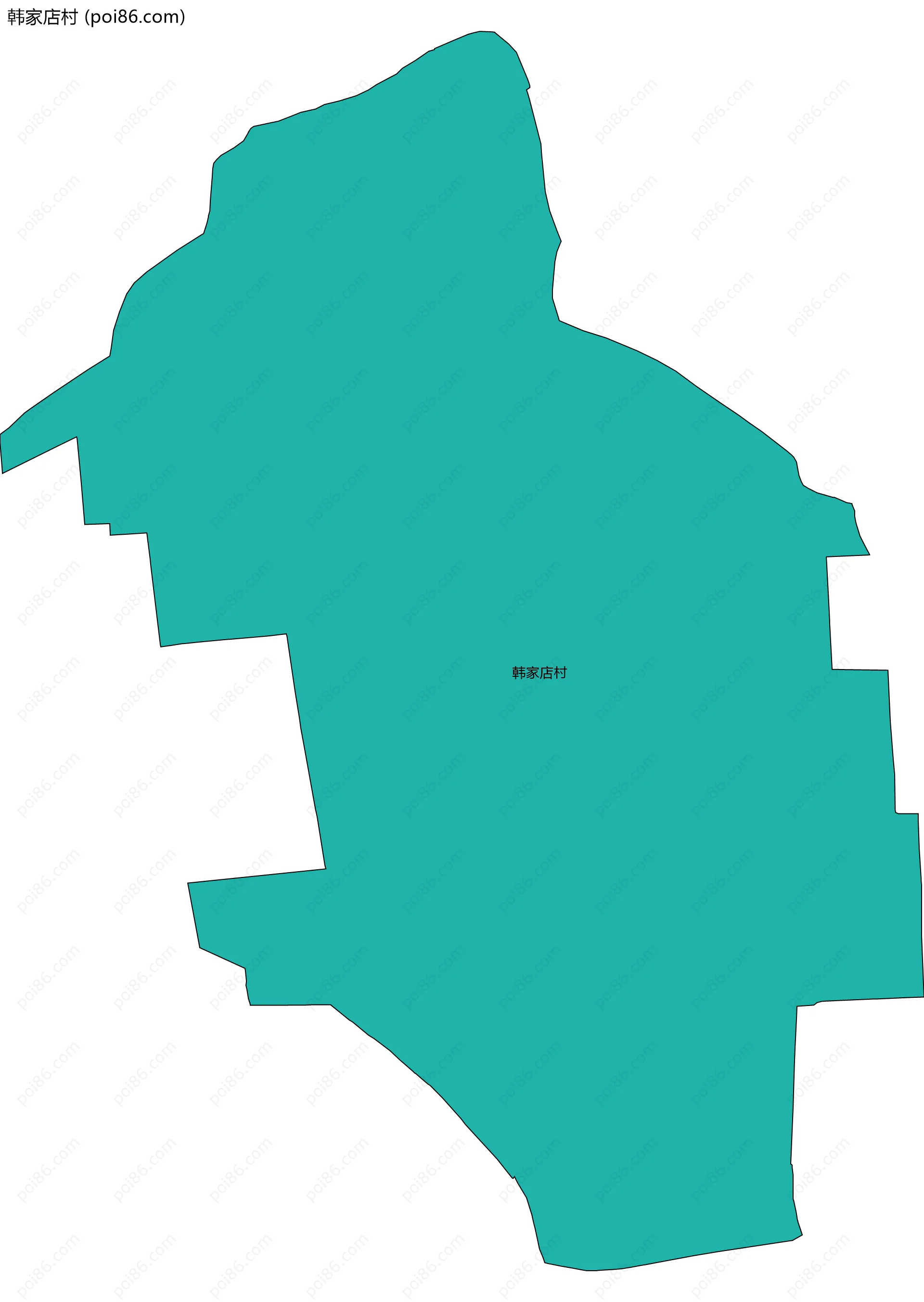 韩家店村边界地图