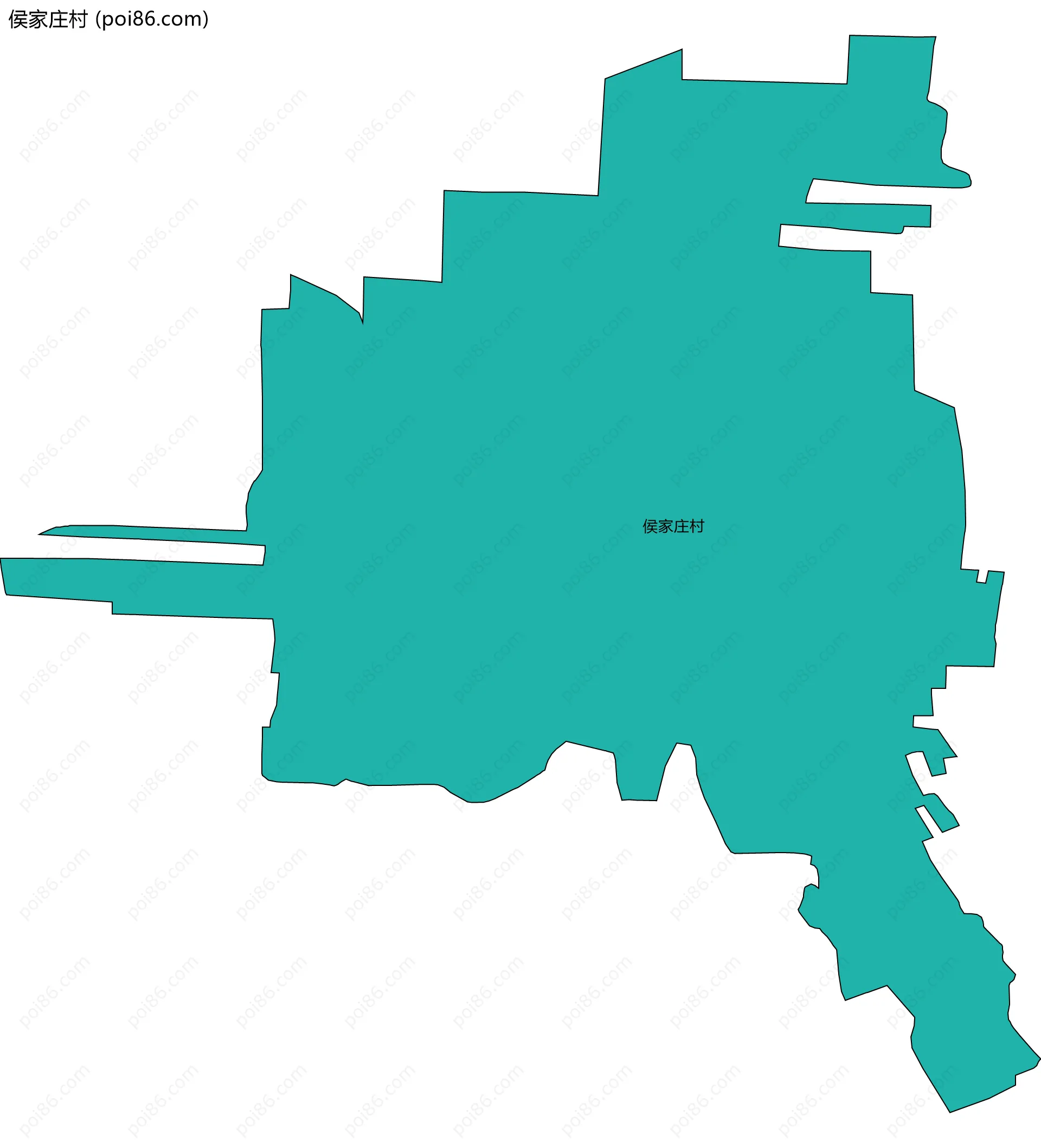侯家庄村边界地图