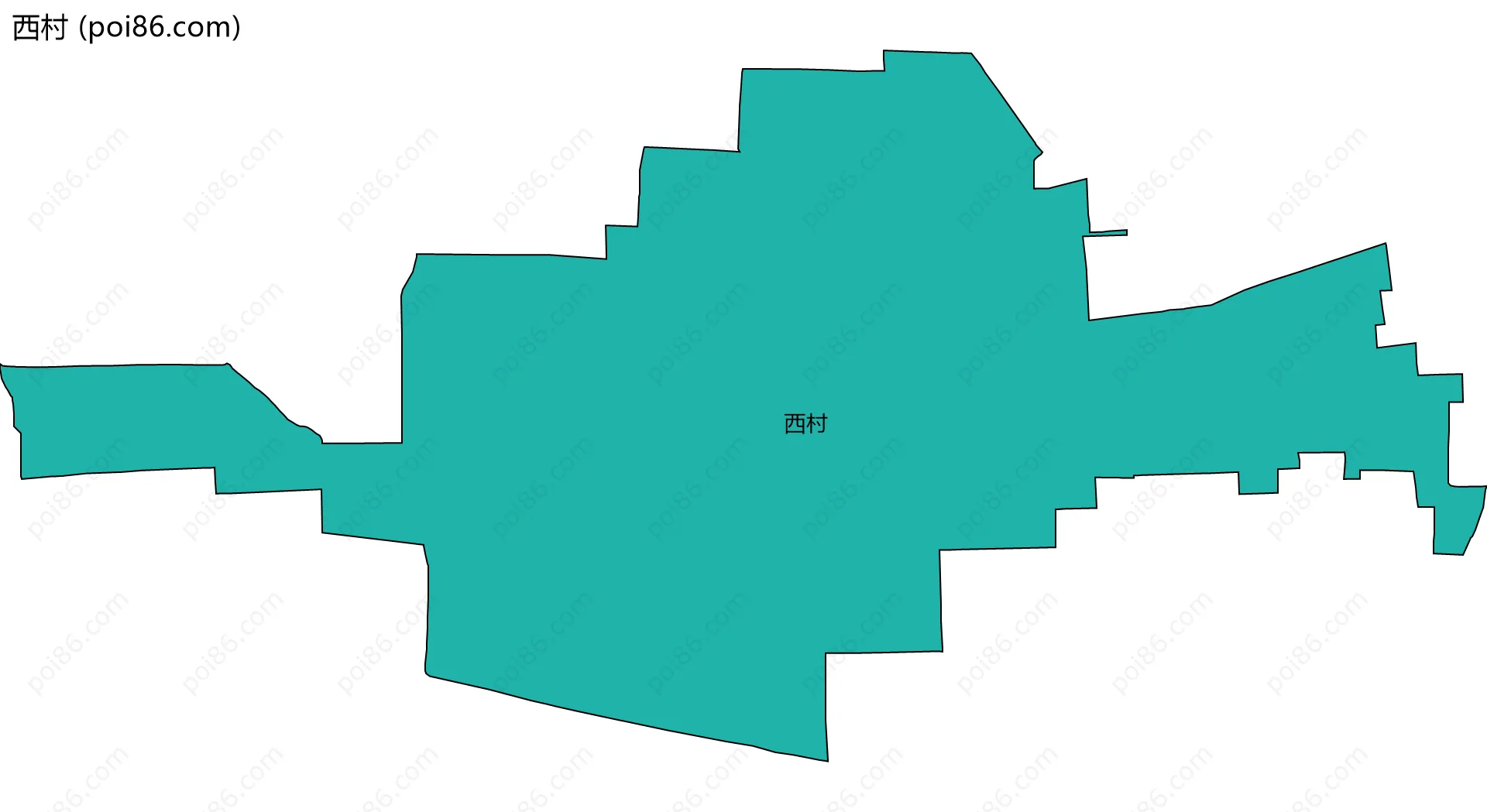 西村边界地图