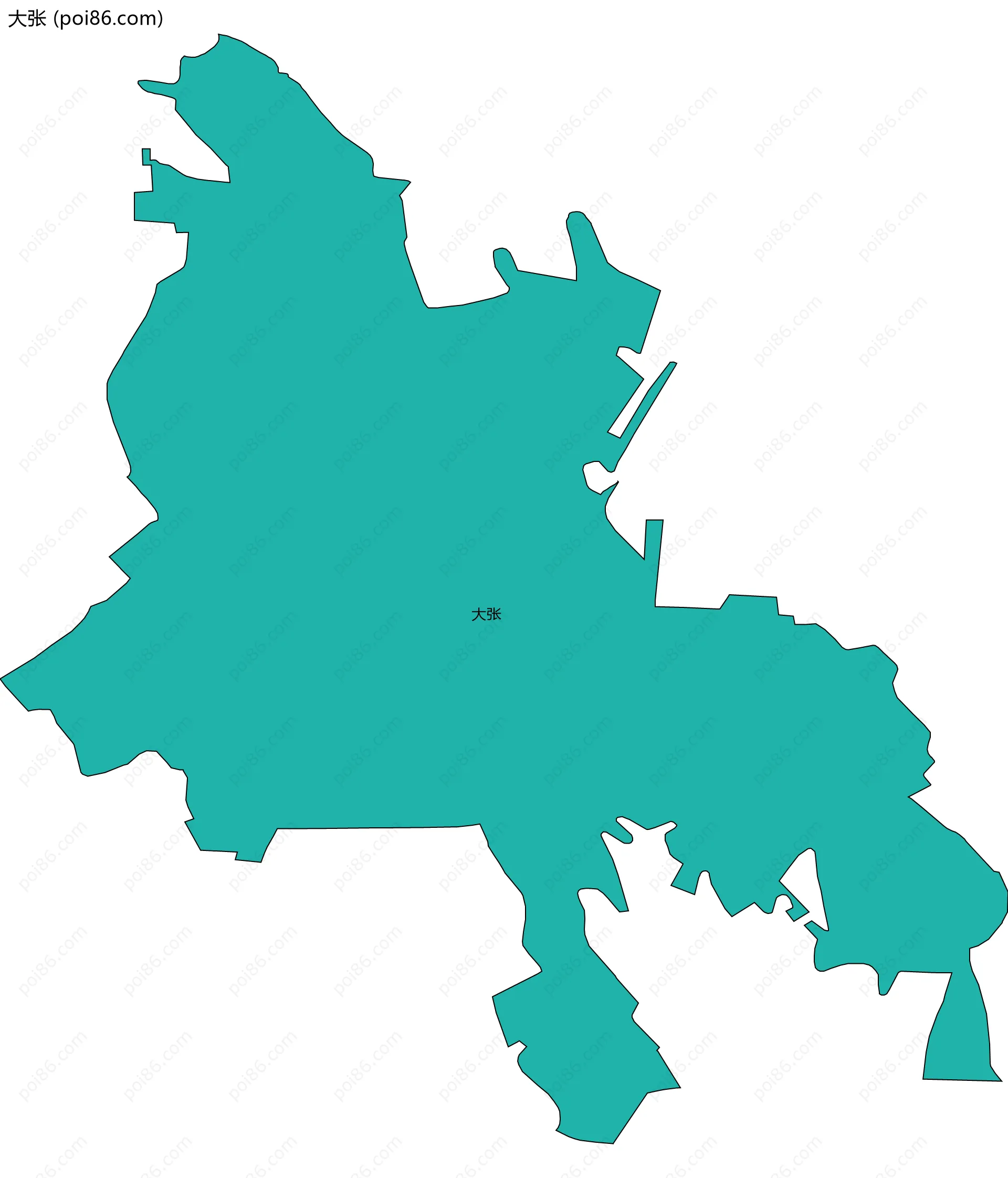 大张边界地图
