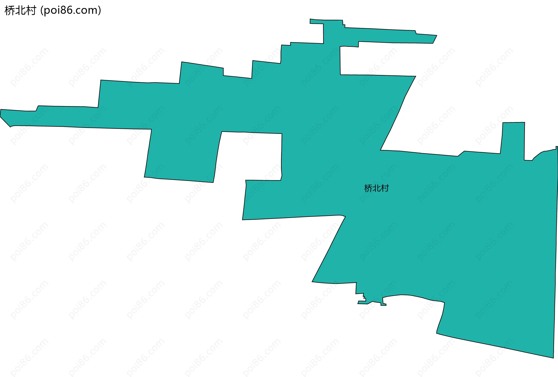 桥北村边界地图