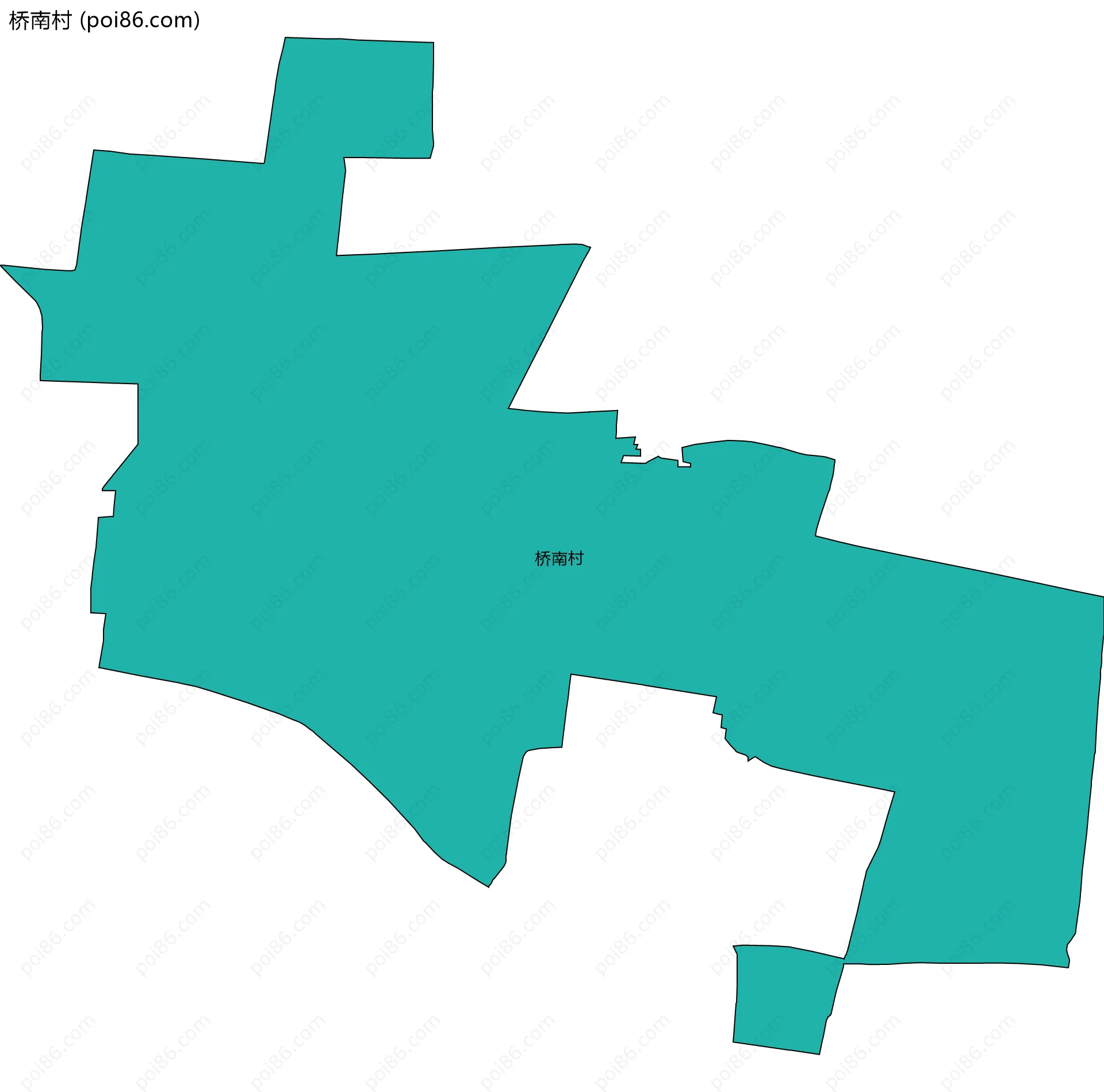 桥南村边界地图