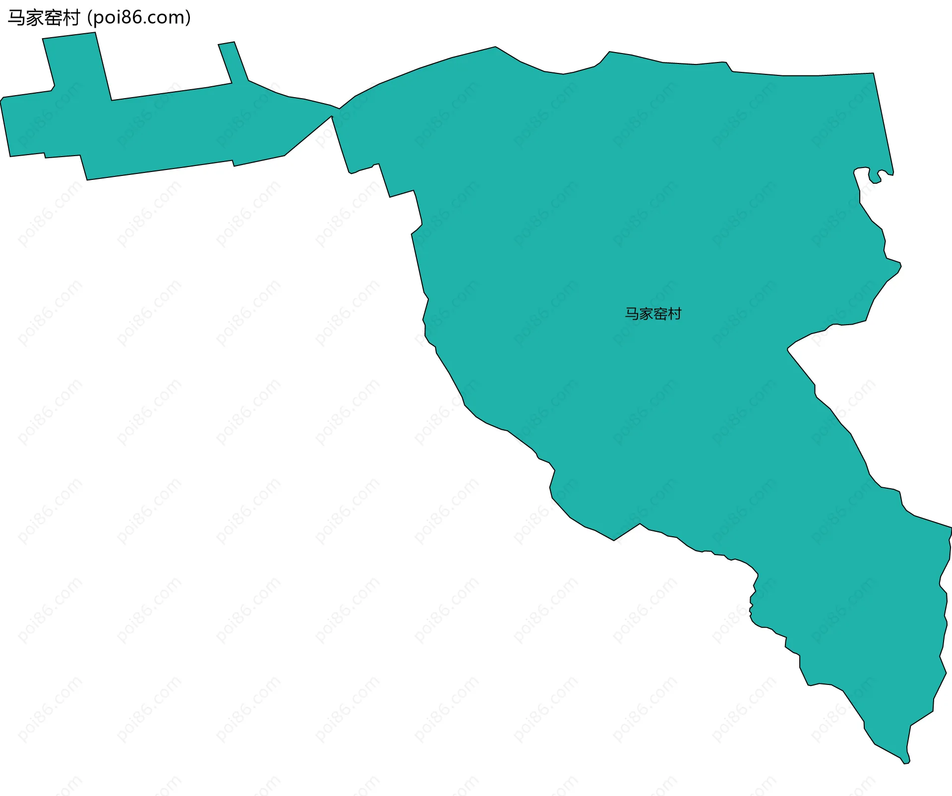 马家窑村边界地图
