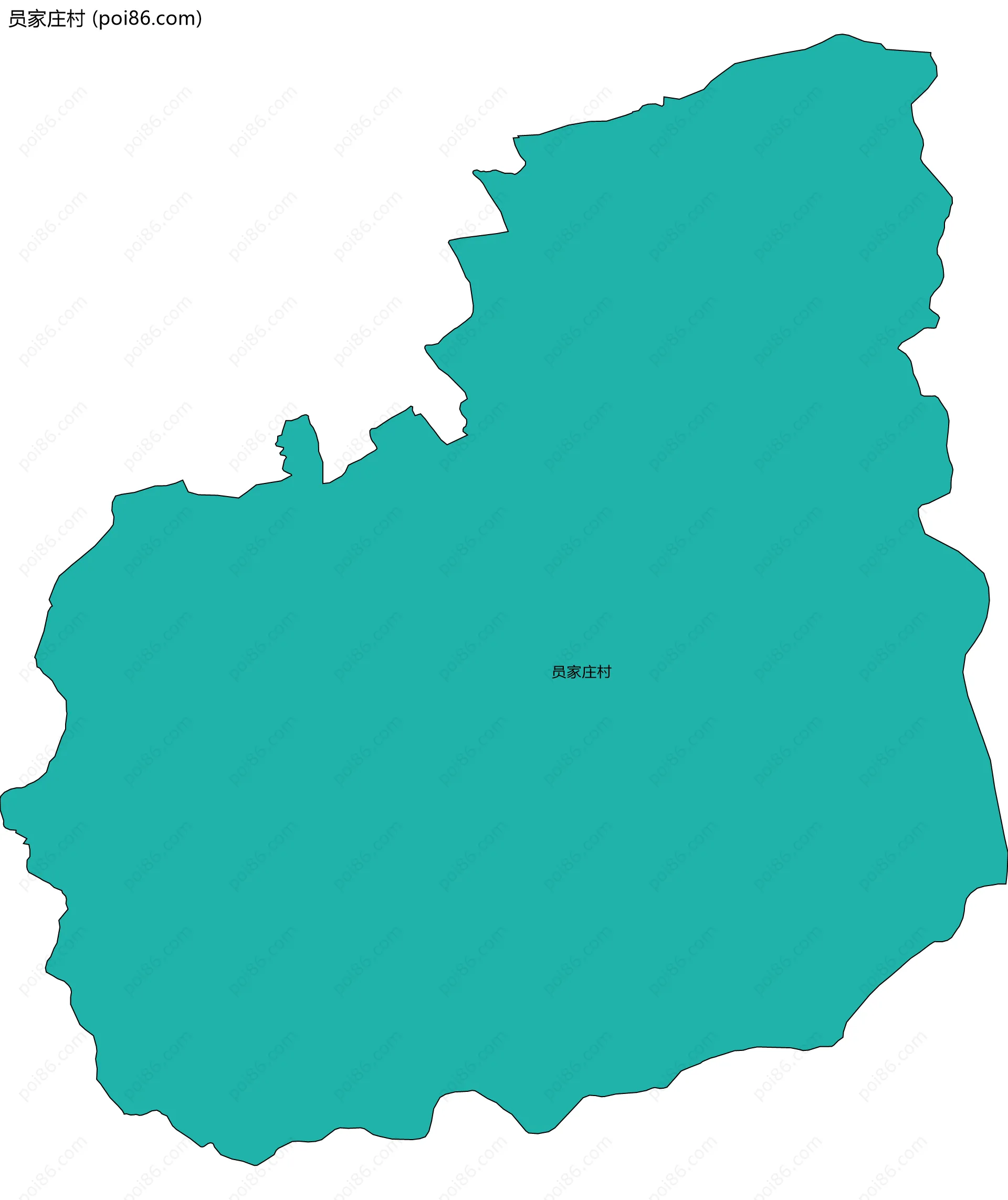 员家庄村边界地图
