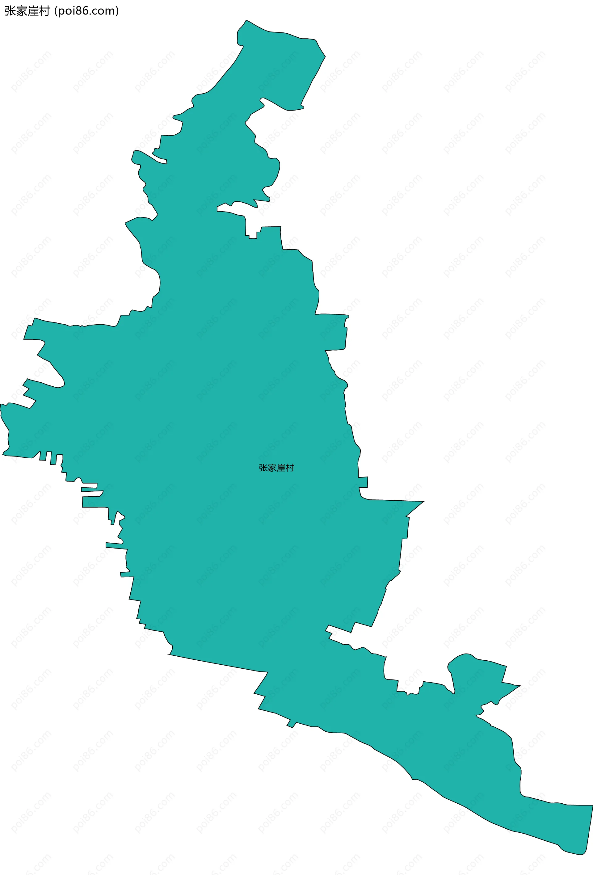 张家崖村边界地图