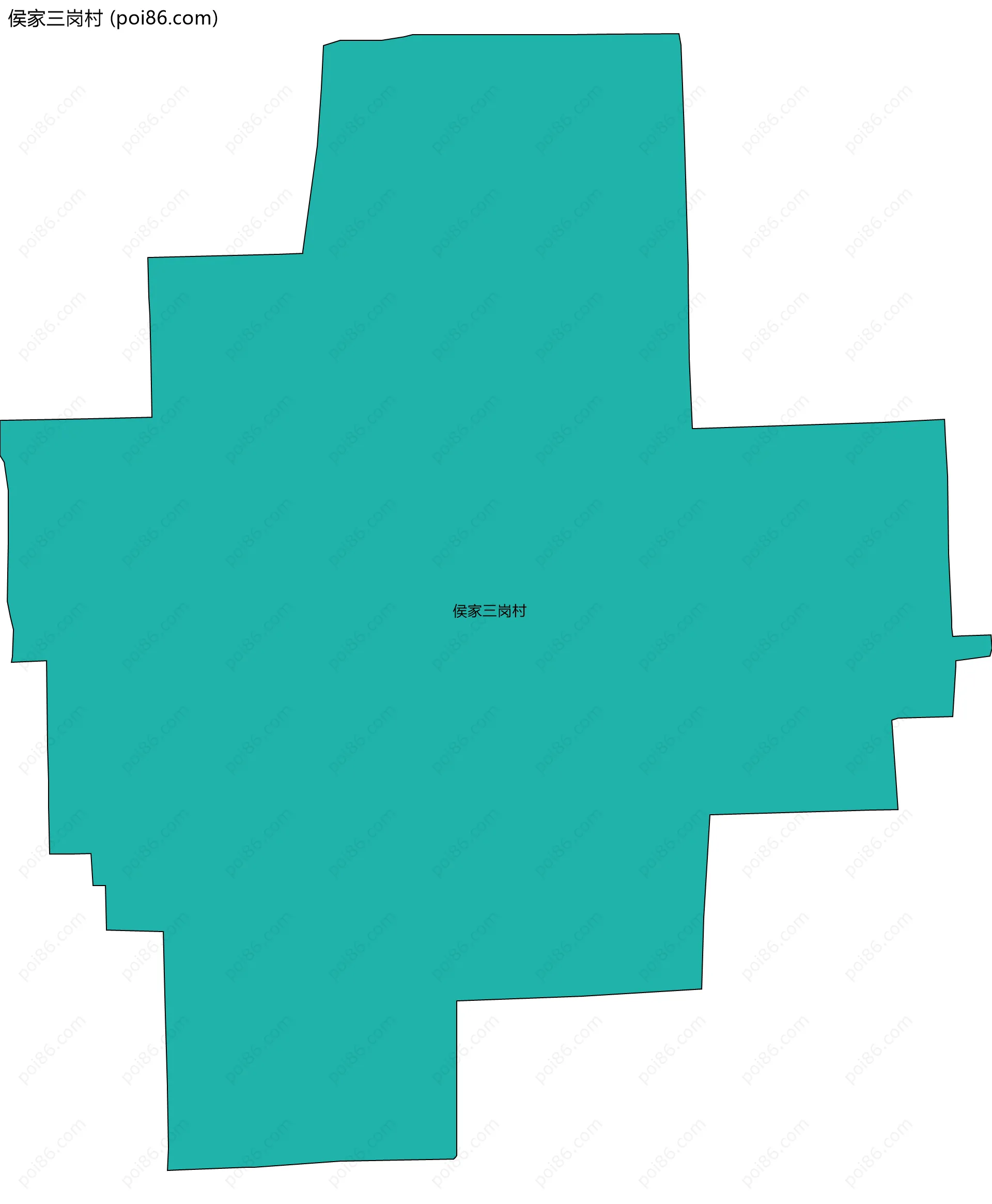 侯家三岗村边界地图